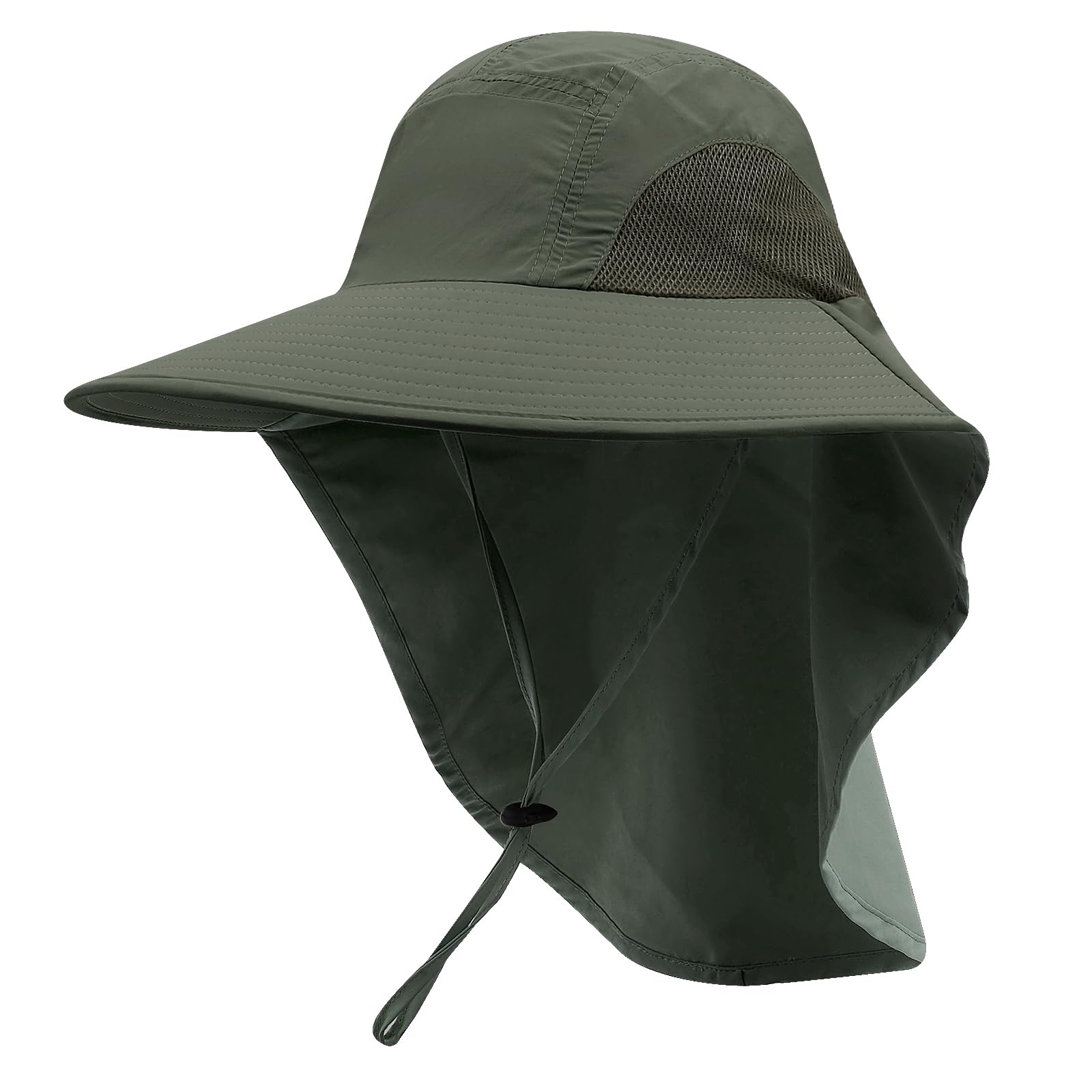 CLAPE UPF 50+ Sun Protection Hat for Men & Women - Wide Brim Fishing Hat with Neck Flap, Quick Dry & Breathable Safari Hiking Cap - Perfect for Outdoor Activities, Beach, Fishing & Travel