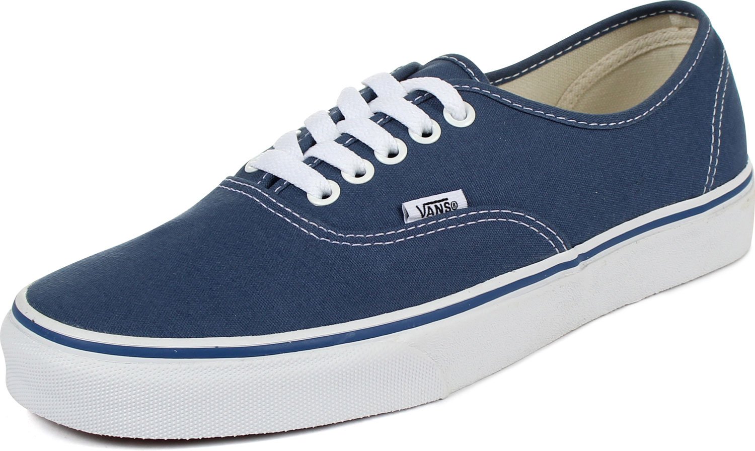 Vans Authentic Sneakers - Navy & White Colorway - Size 12.5 Women/11 Men - Classic Skate Shoes for Casual Wear & Street Fashion