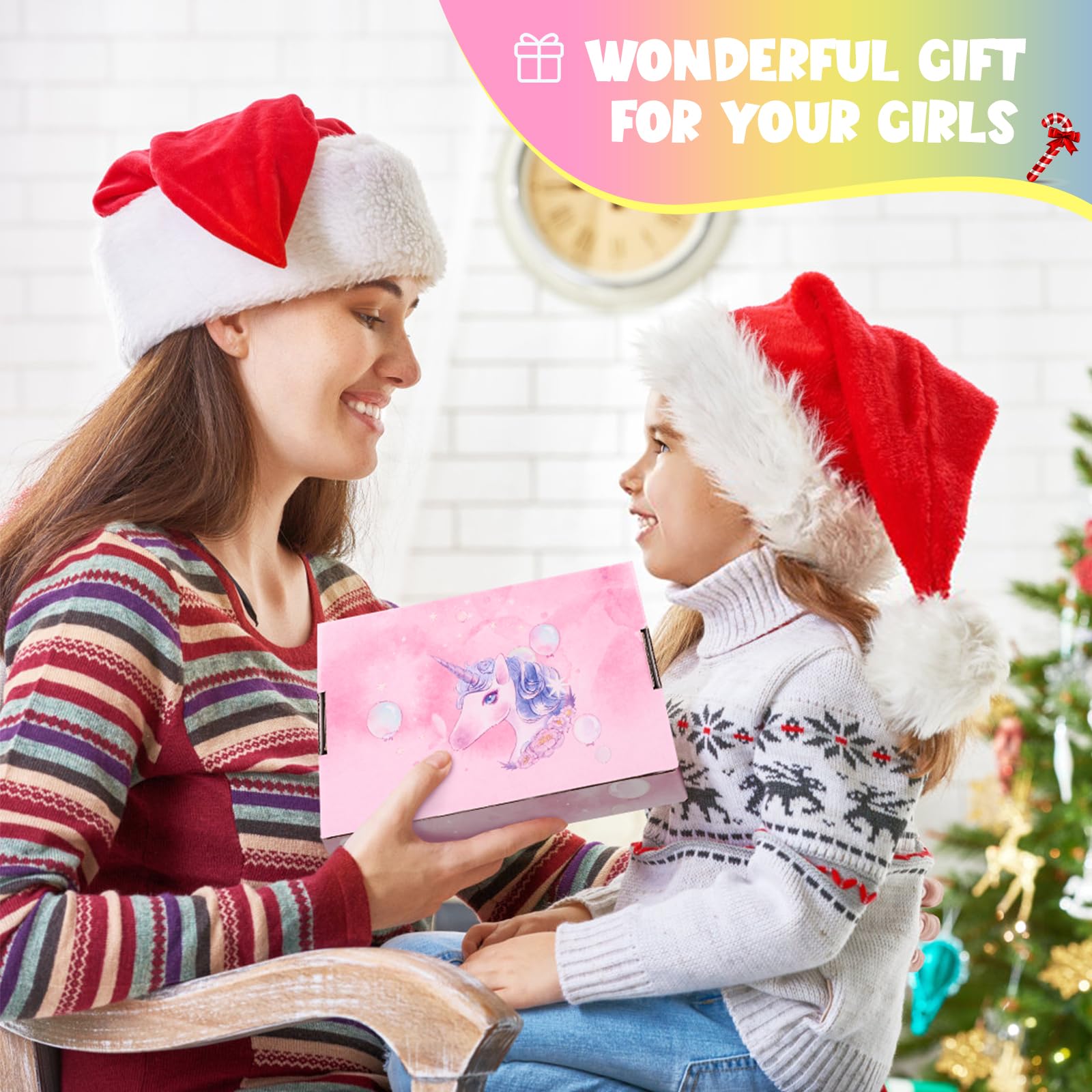 JYPS 7PCS Toddler Purse for Girls - Pretend Play Wallet with Princess Dress Up Jewelry Set (Rainbow Crown Unicorn) - Perfect for Birthday Gifts, Role Play & Imaginative Play