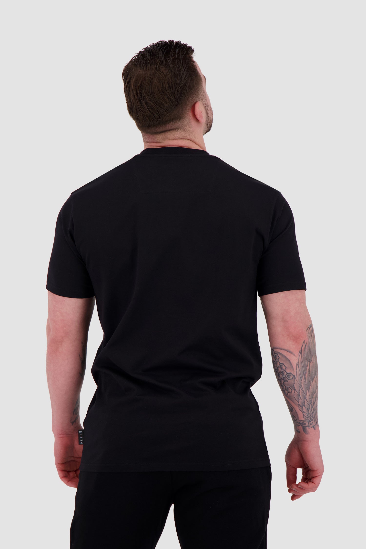 Philipp Plein Black Round Neck Short Sleeve T-Shirt for Men - Stylish Casual Wear for Everyday Outfits and Street Fashion