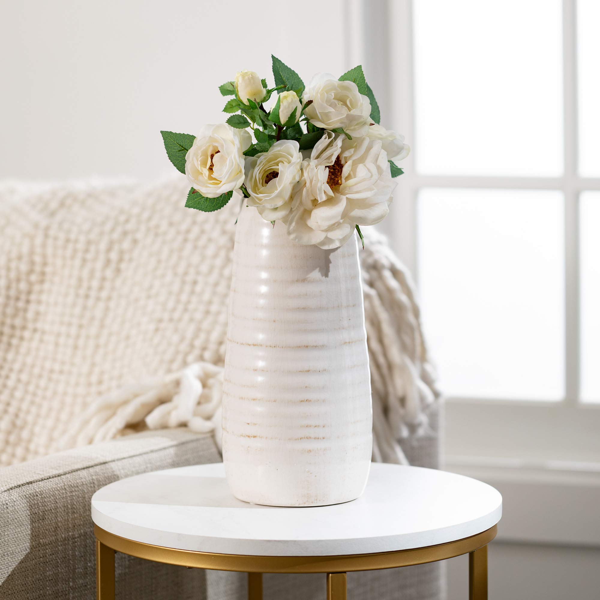 Sullivans Ceramic Boho Vase - Handcrafted Farmhouse Centerpiece for Wedding Reception, Living Room, Kitchen, Office, Bedroom & Bathroom Decor | Perfect for Boho Chic, Rustic & Modern Home Decor Styles