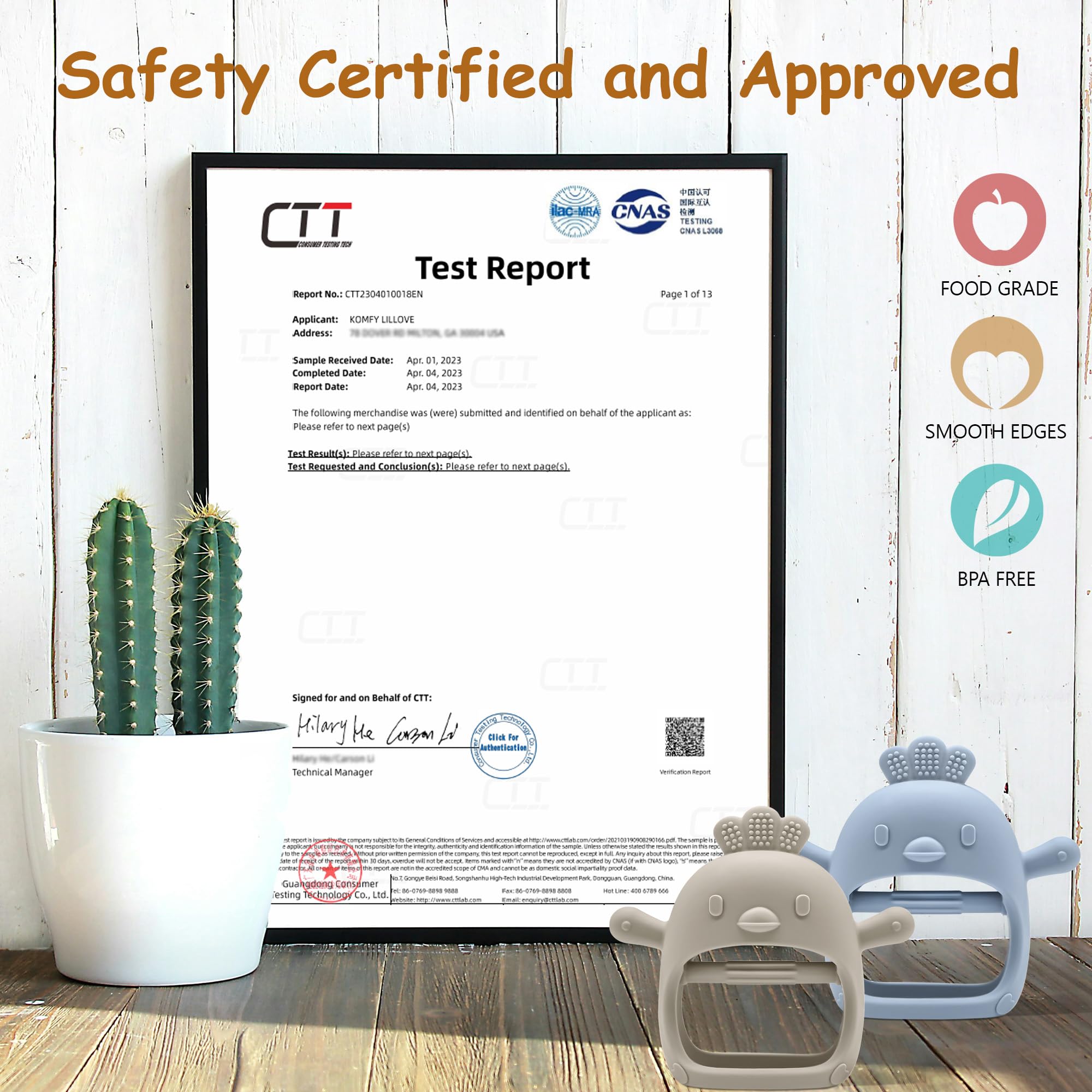 Komfy LilLove Baby Teething Toys - Non-Toxic Infant Teether for 0-12 Months | CPC Certified Teething Mitten & Pacifier Set (2 Pack) | No Drop Design for Safe Chewing Relief | Perfect for Soothing Sore Gums at Home or On-the-Go