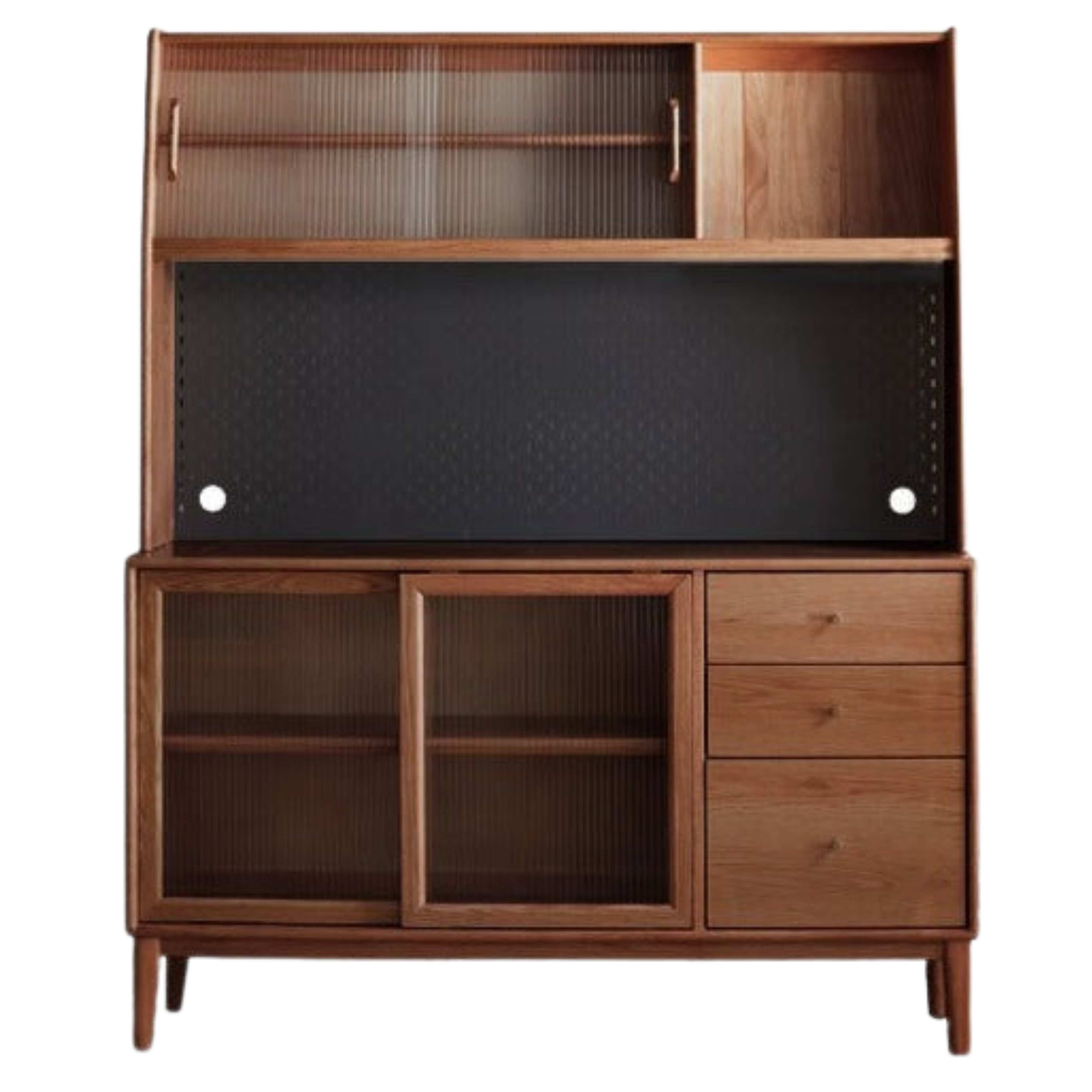 Solid Oak Wood Sideboard Buffet Cabinet - Rustic Farmhouse Dining Room Storage for Dishes, Linens & Entertaining Essentials