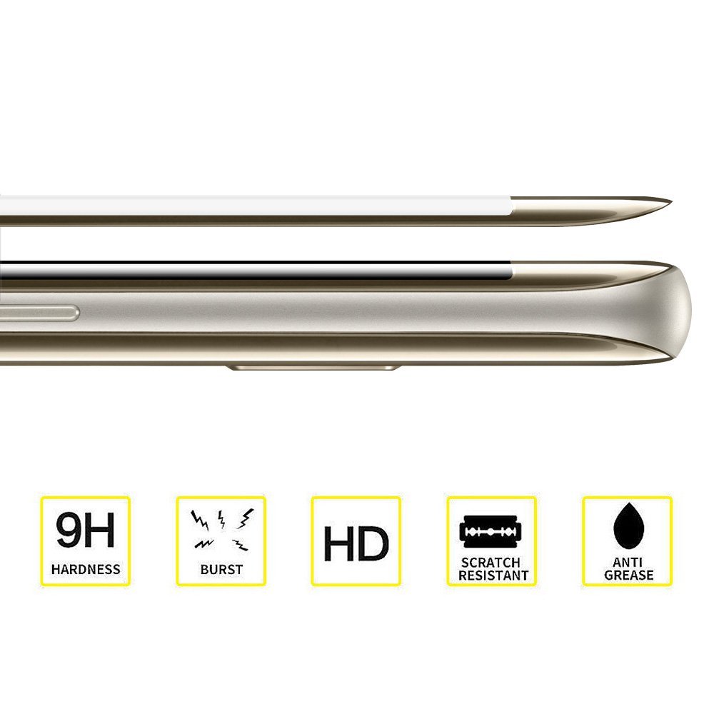 Premium AMZER Ultra HD Clear Edge-to-Edge Tempered Glass Screen Protector for Samsung Galaxy Note7 N930 - Gold | Full Coverage Curved Protection | Anti-Scratch & Bubble-Free | Perfect for Work, Travel & Daily Use