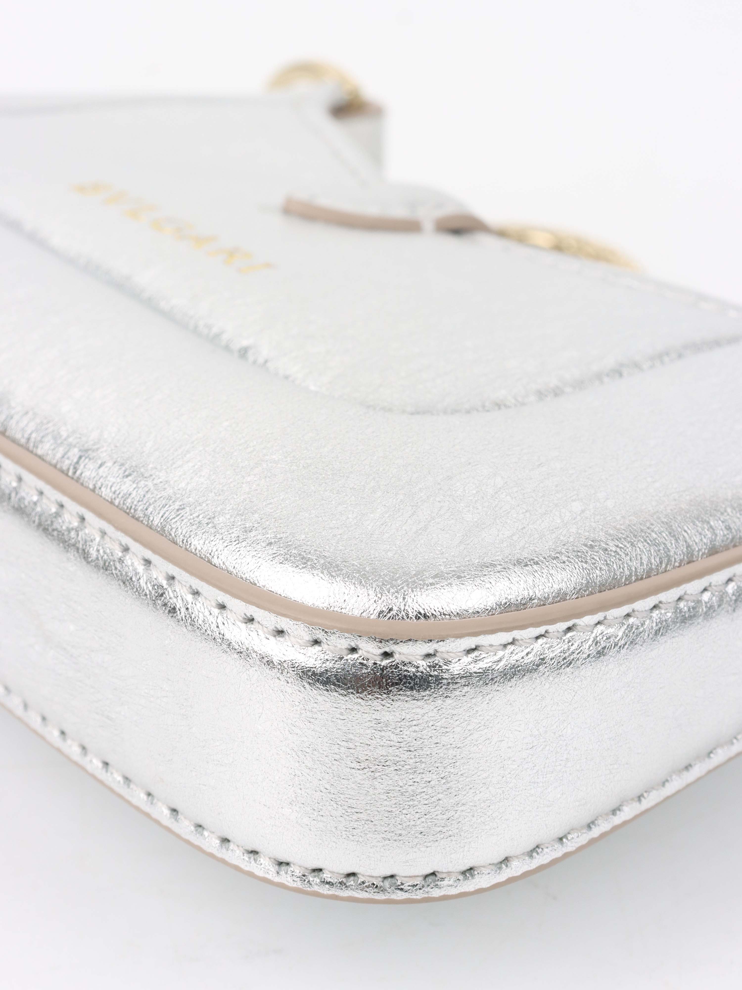 Bvlgari Metallic Silver Mini Serpenti Shoulder Bag - Luxury Designer Crossbody Purse for Women | Perfect for Evening Parties, Date Nights & Special Occasions