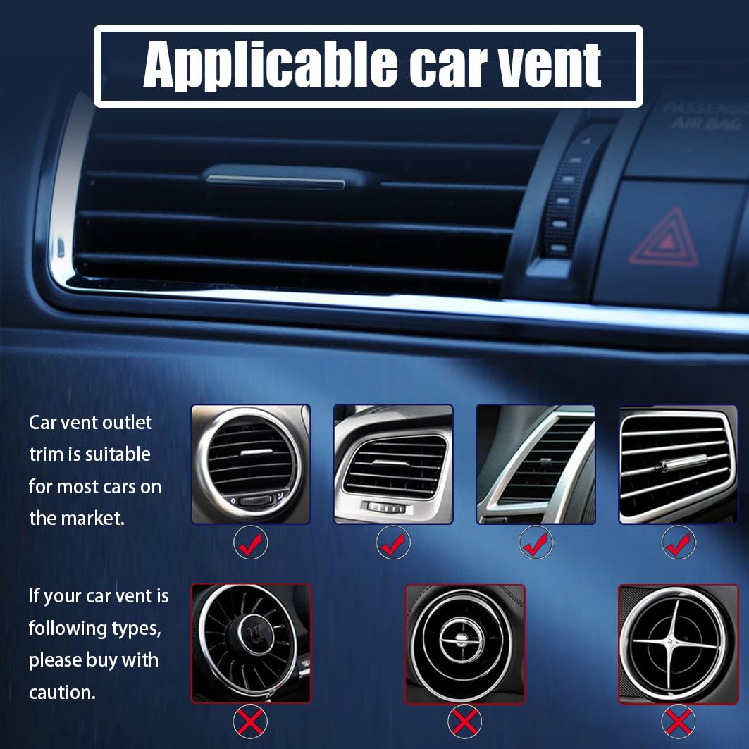 10-Piece Cow Print Car Air Vent Decorative Strips - Flexible Shiny Auto AC Vent Covers for All Vehicles (Black & White) | Stylish Interior Accessories for Cars, SUVs & Trucks