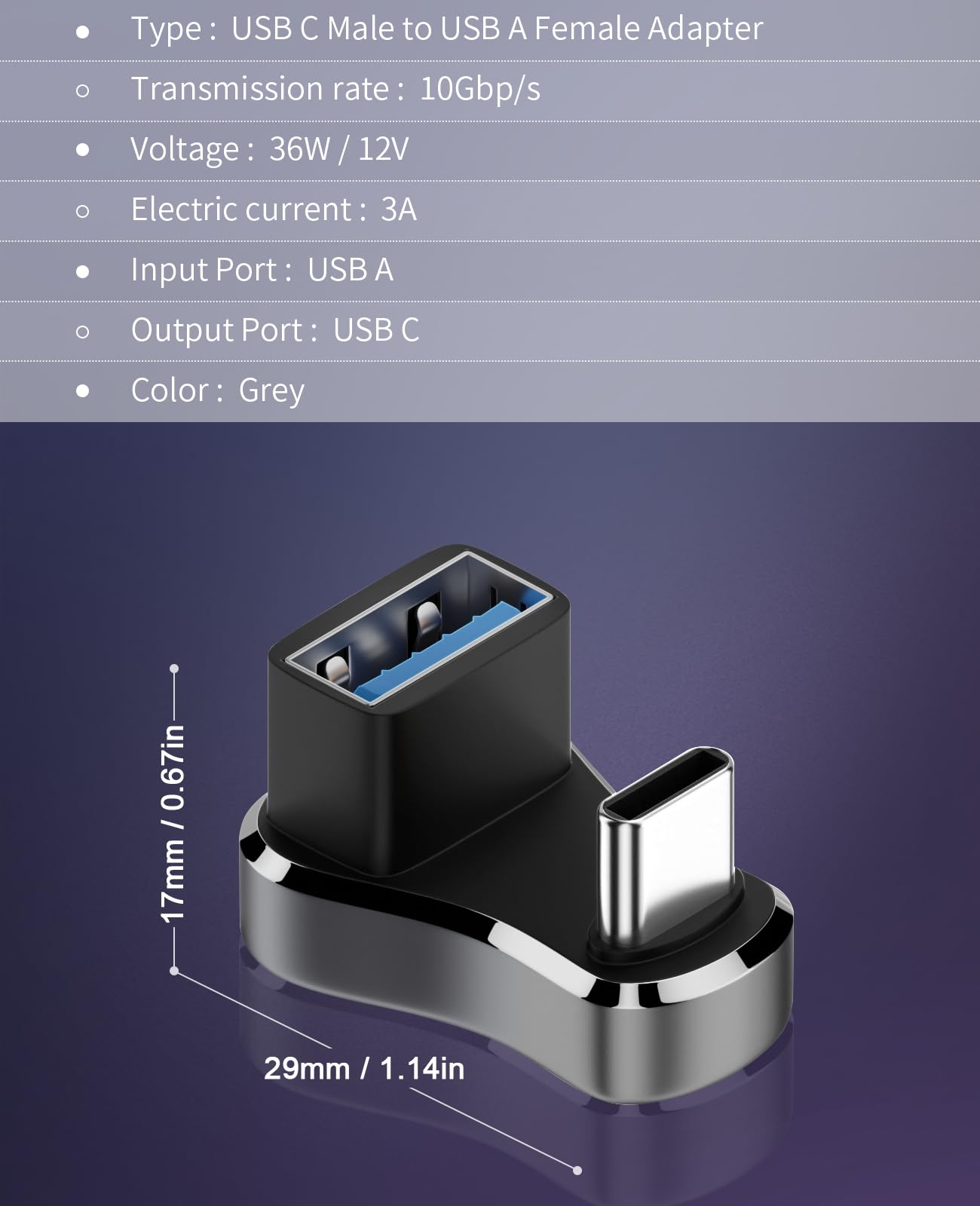 Duttek U-Shape USB C to USB 3.1 Adapter 10Gbps - for Steam Deck, Laptops & Tablets