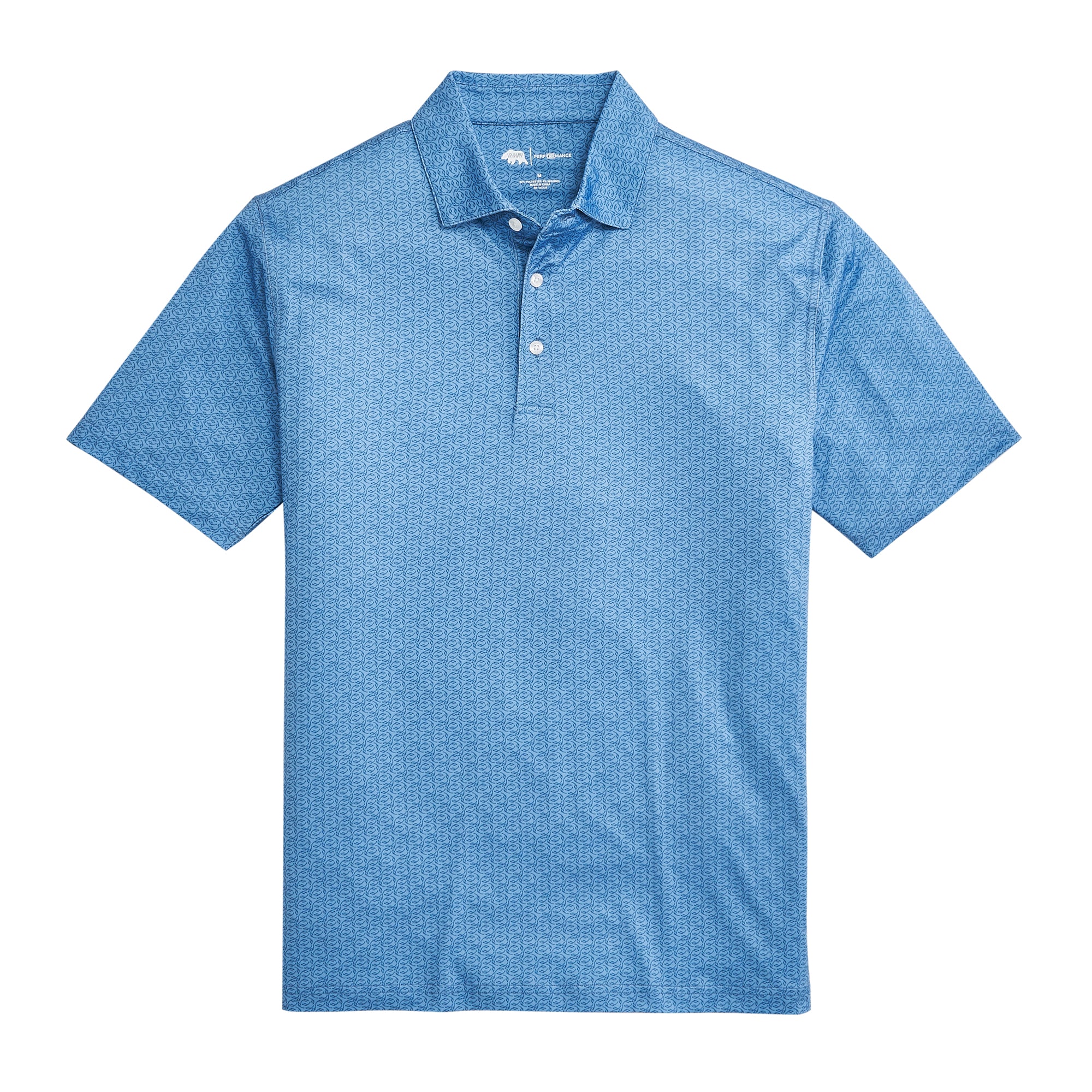 Bevy Printed Performance Polo Shirt for Men - Moisture Wicking, Breathable & Stylish - Endless Sky Design - Perfect for Golf, Work & Casual Wear