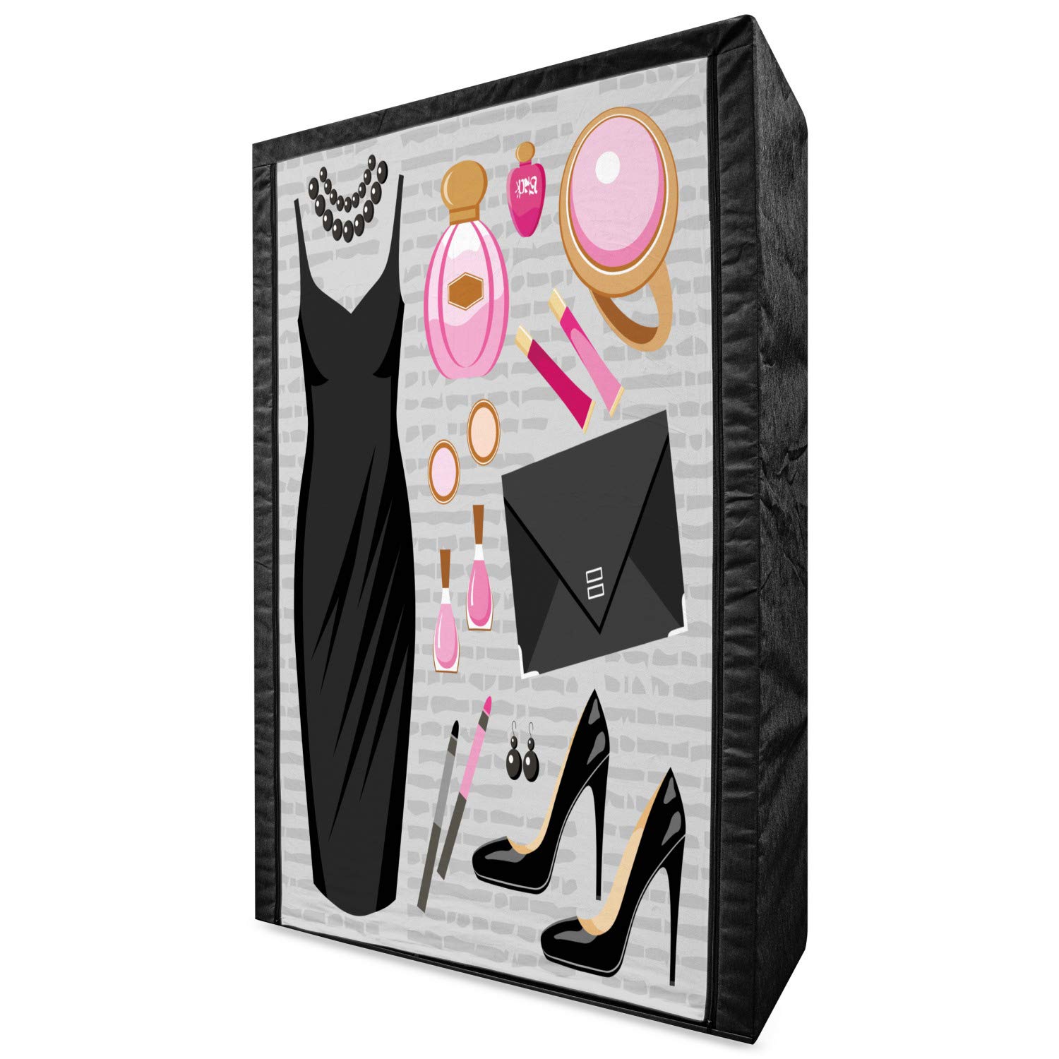 Ambesonne Portable Fabric Wardrobe with Shelves - 42.5
