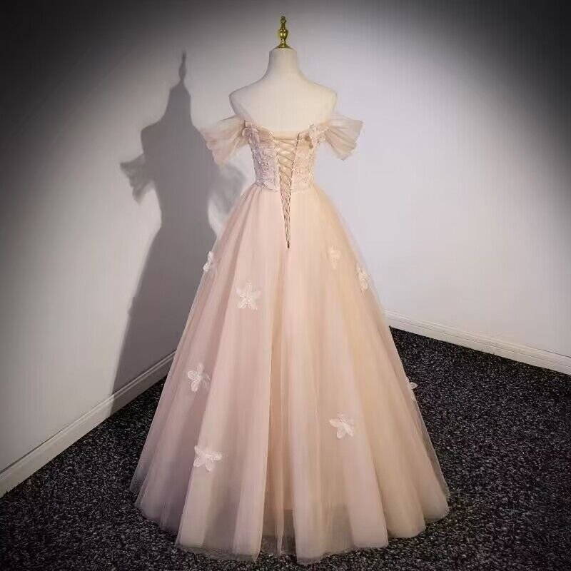 Elegant Off-The-Shoulder Pink Prom Dress for Sweet 16 Birthday Party - Flowy Formal Gown J2976 | Perfect for Homecoming, Quinceañera & Special Occasions