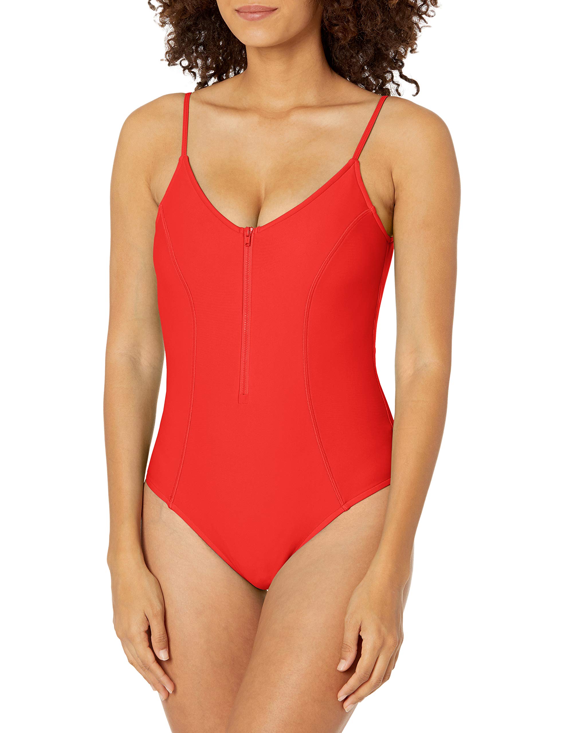 Body Glove Women's Solid Zip Front One Piece Swimsuit - Smoothies Skylar Style for Beach, Pool & Water Sports | Comfortable & Stylish Swimwear