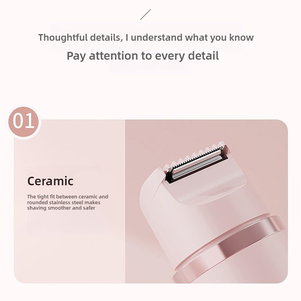 Dual Head Electric Shaver for Women - 2-in-1 Wet/Dry USB Rechargeable Body Hair Trimmer - Smooth Bikini & Leg Shaving at Home & Travel (Beige) | Perfect for Quick Hair Removal & Grooming