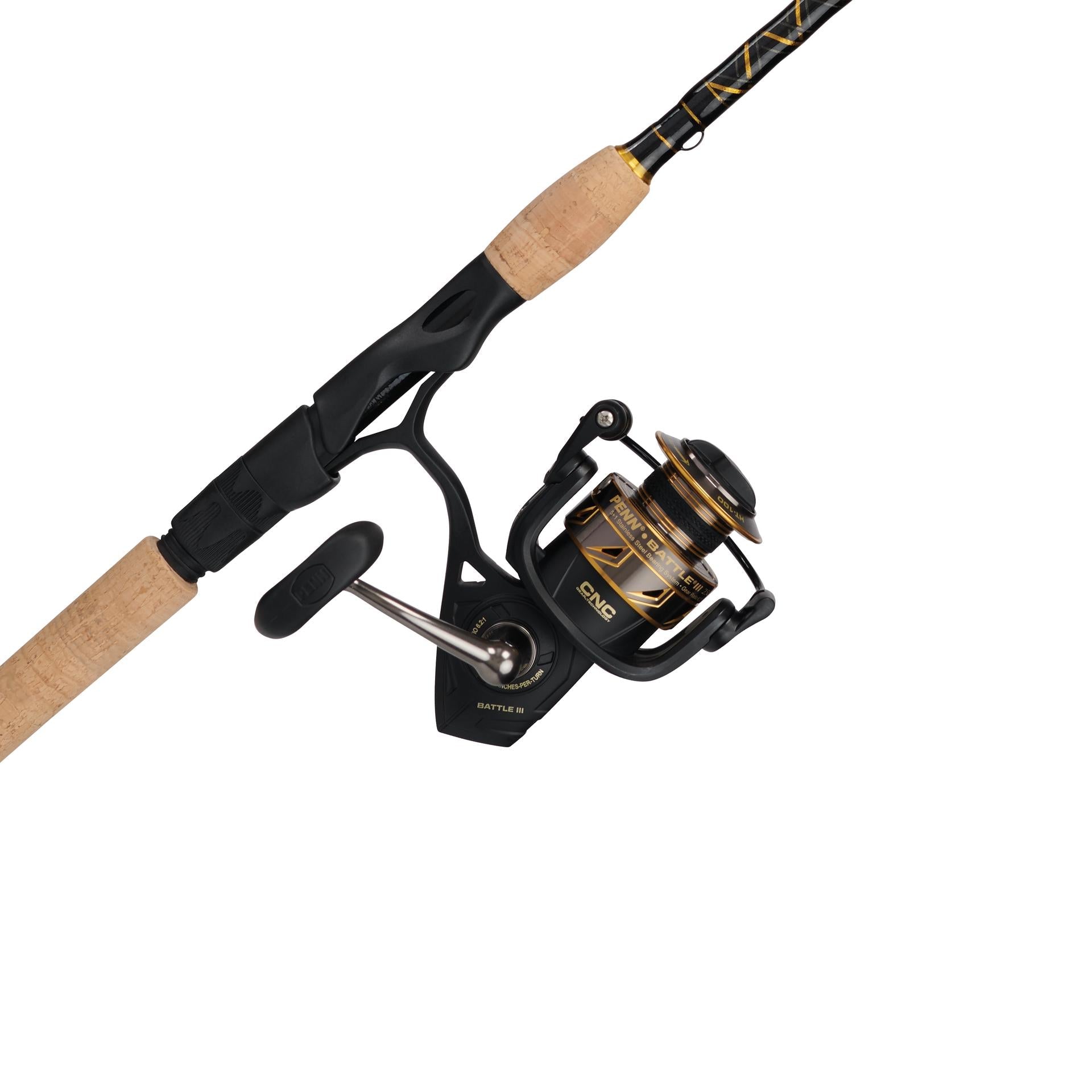Battle® III Spinning Rod and Reel Combo - Premium Fishing Gear for Freshwater & Saltwater Anglers - Perfect for Bass, Trout, and Inshore Fishing Adventures