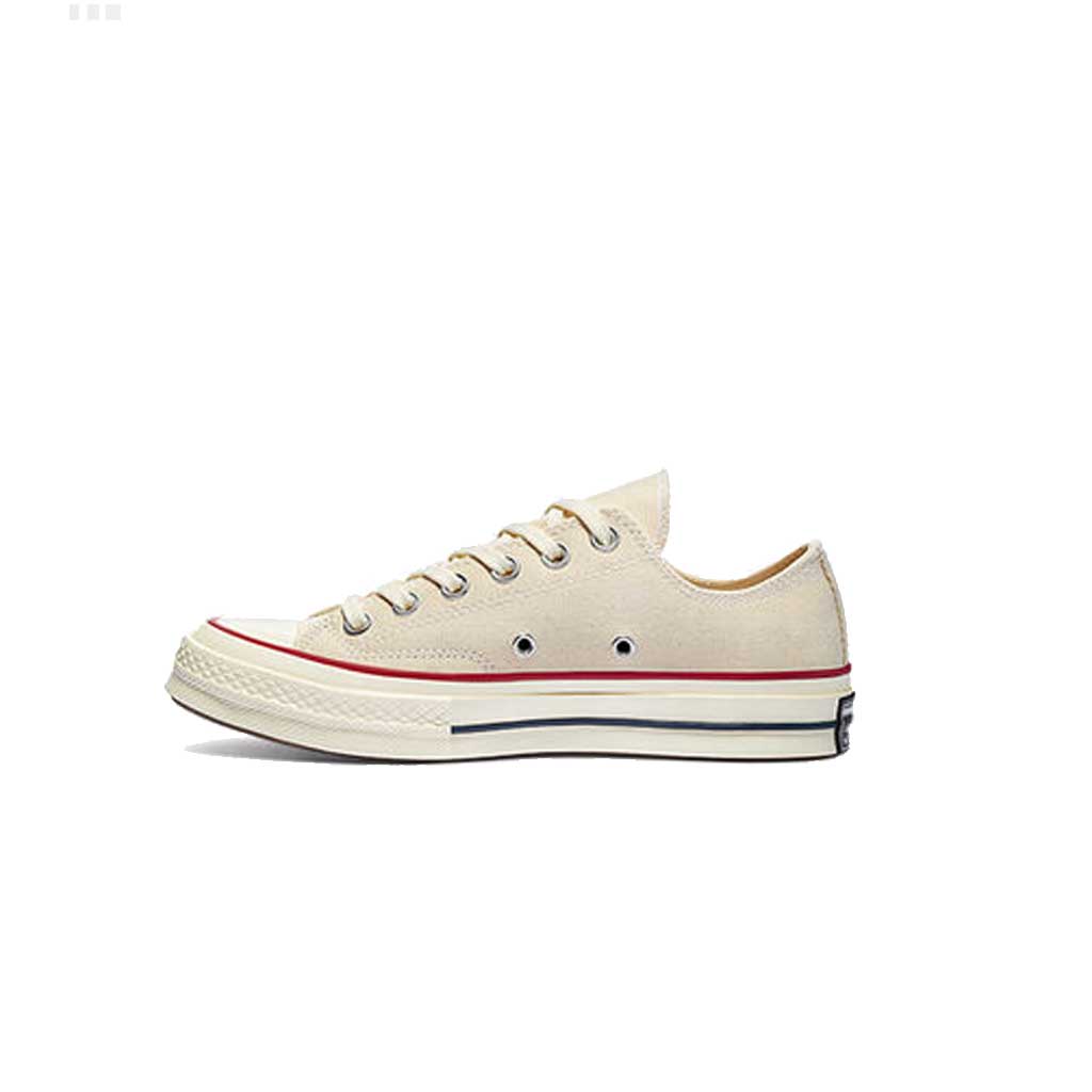 Converse Chuck 70 Ox Sneakers for Men & Women - Parchment/Garnet/Egret Color Options - Classic High Top Canvas Shoes for Casual Wear & Street Style Fashion