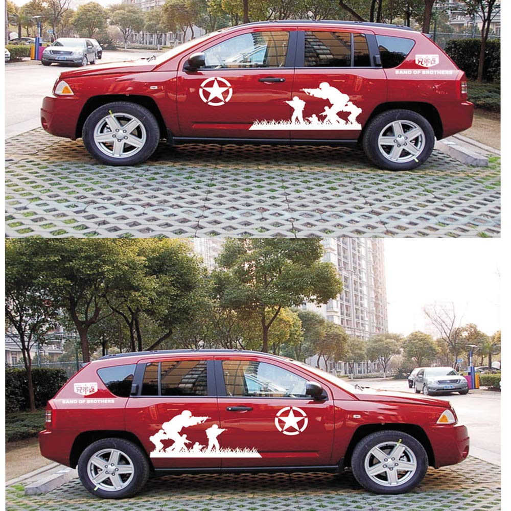 US Army Veteran Car Decals - Patriotic Infantry Stickers for Cars, Waterproof Vinyl Bumper, Door, Window & Hood Decals - Durable Race Car Stickers in White - Perfect for Military Support, Vehicle Customization & Auto Enthusiasts
