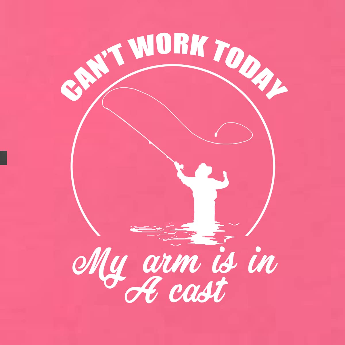 Can't Work Today My Arm is in A Cast Fishing T-Shirt - Women's Junior Fit V-Neck Tee - Funny Fishing Gift for Anglers, Casual Wear for Outdoors & Relaxation