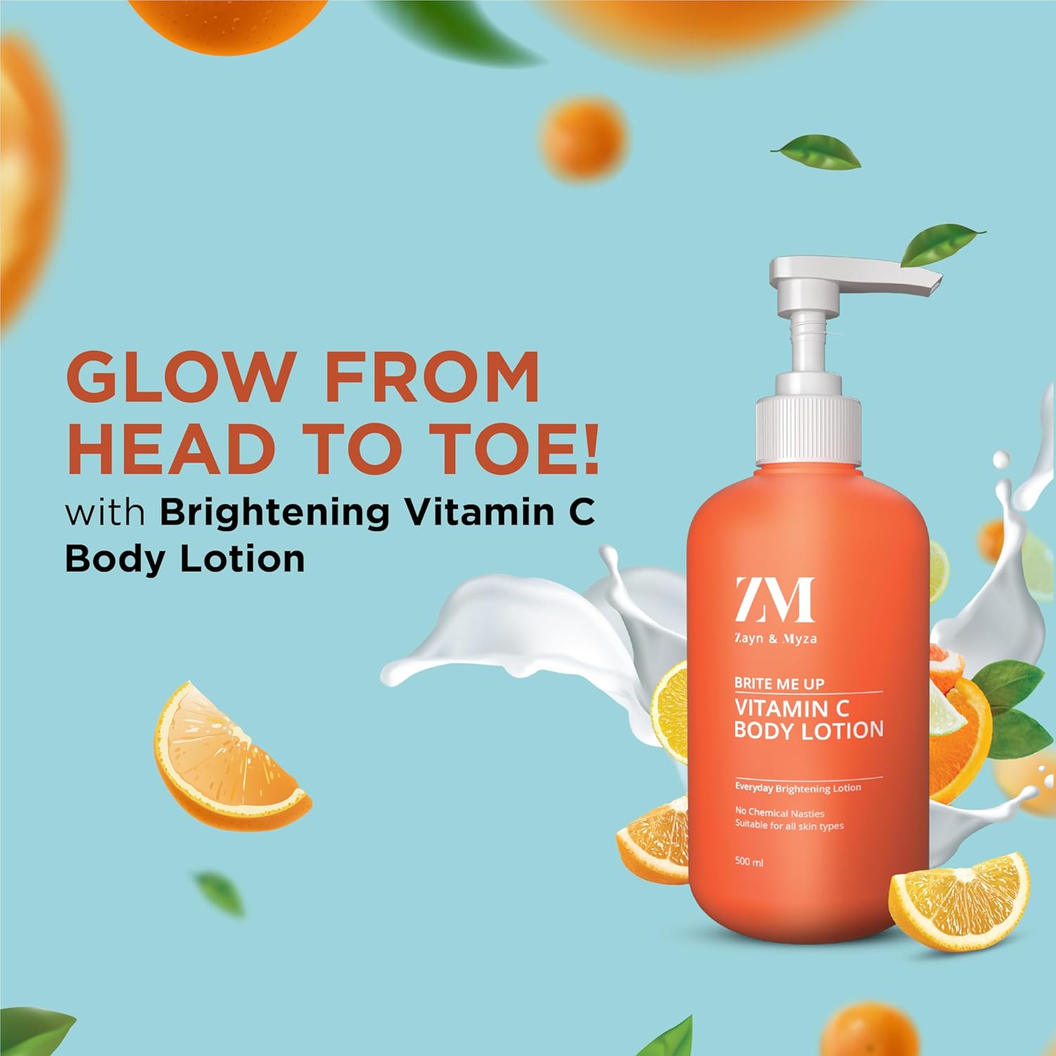 ZM Zayn & Myza Vitamin C Brightening Body Lotion for Glowing Skin - Hydrating & Even Skin Tone, Perfect for Daily Moisturizing & Summer Skincare Routine