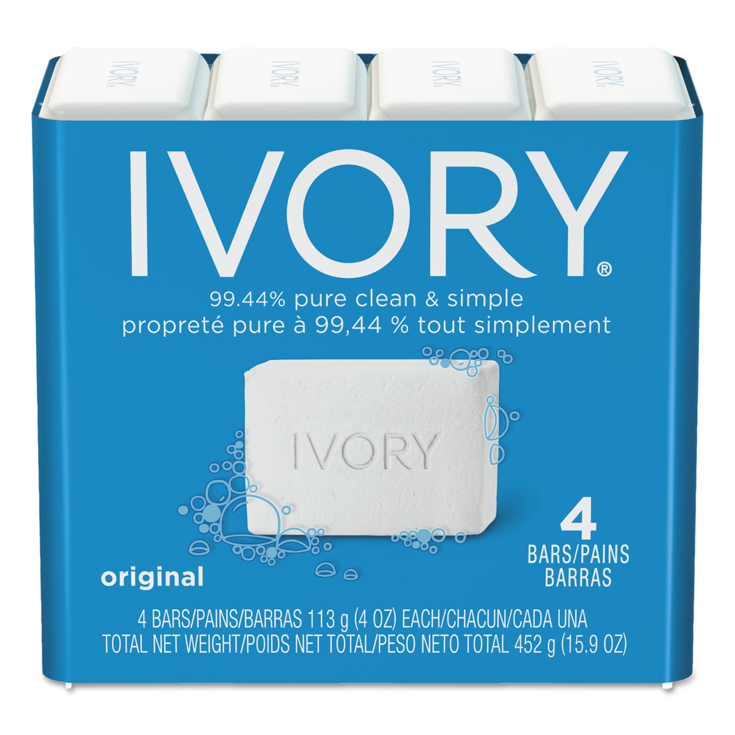IVORY 4 oz. Fresh Bar Soap - Natural Gentle Cleansing for Face & Body - Perfect for Sensitive Skin, Travel & Daily Hygiene