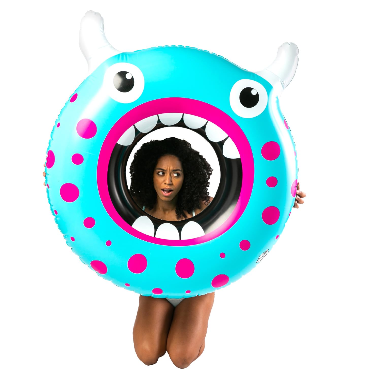 BigMouth Inc. Large Monster Face Pool Float - 3' Wide Inflatable Swim Ring, Blow Up Water Toy for Summer Pool Parties, Lakes & Beach Fun