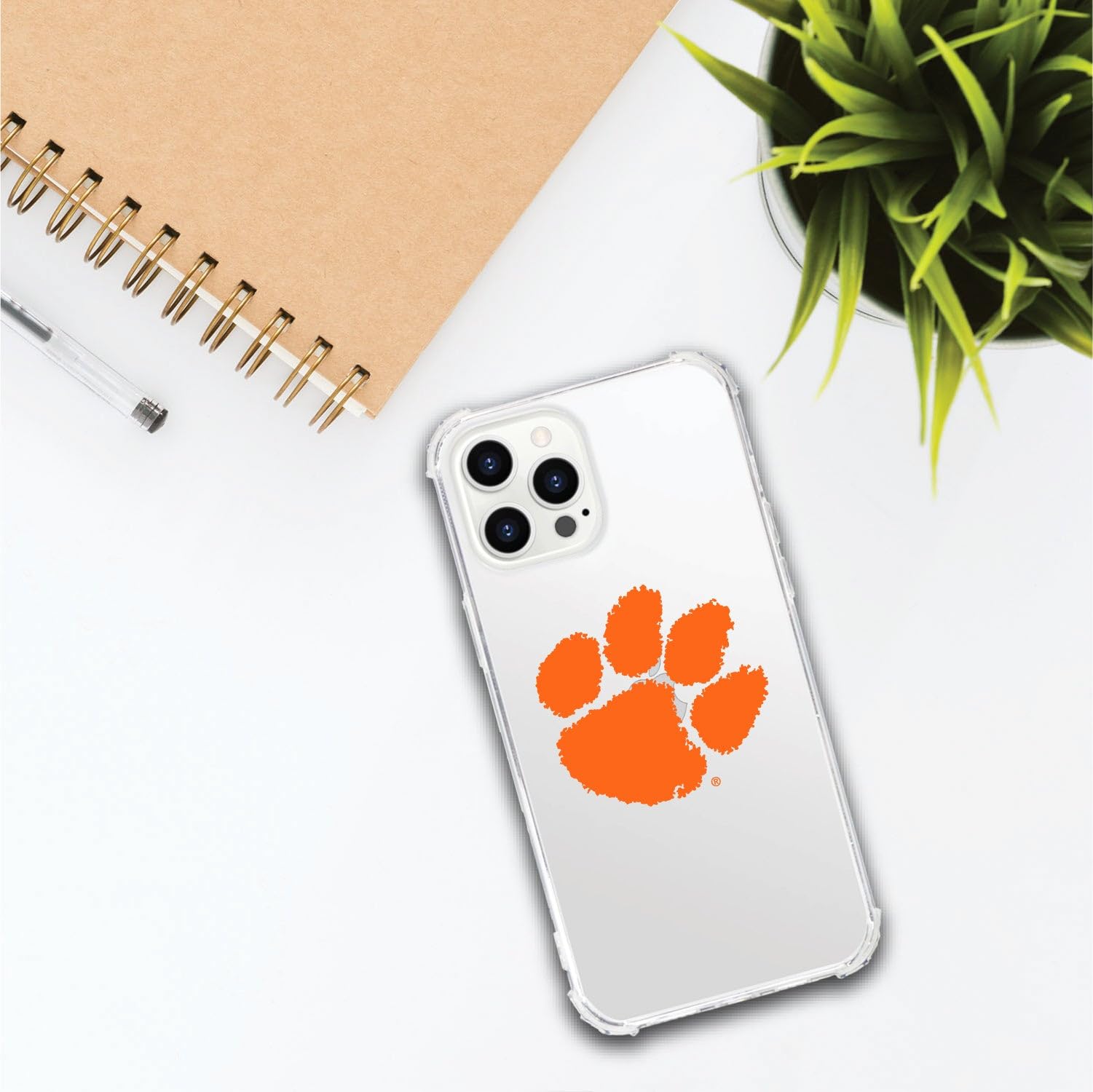 OTM Essentials Clemson University iPhone 13 Pro Max Case - Shockproof Tough Edge Protection - Classic White Design - Perfect for Students, Alumni & Game Day Fans