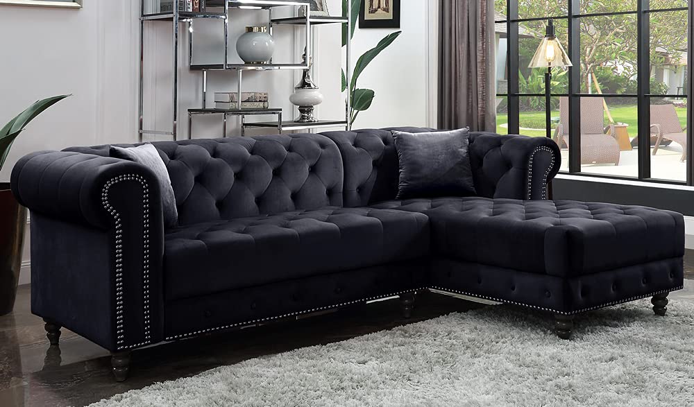 Acme Furniture Adnelis Modern Black Sofa - Comfortable 3-Seater Couch for Living Room, Lounge & Home Theater
