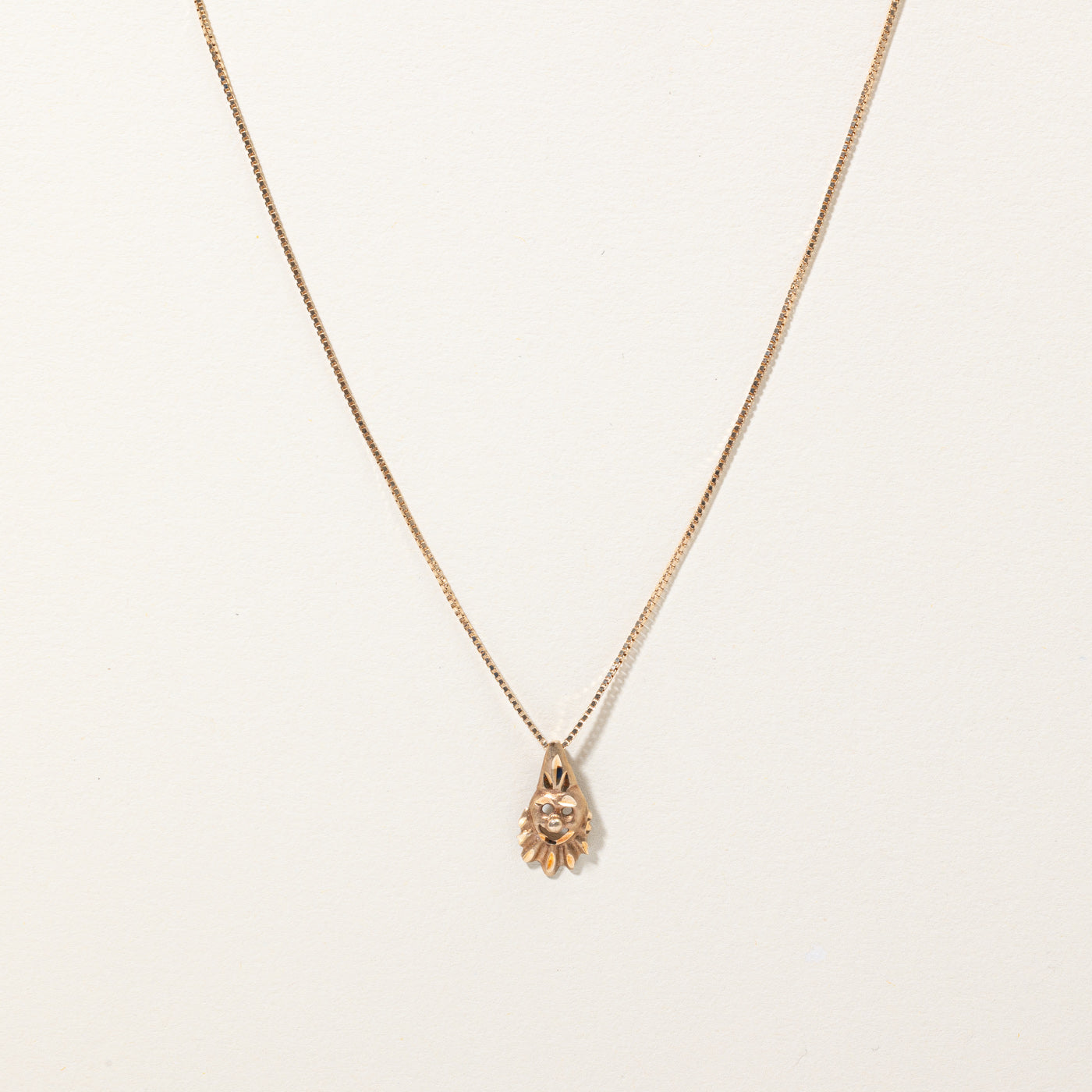 10K Yellow Gold Clown Pendant Necklace - 20