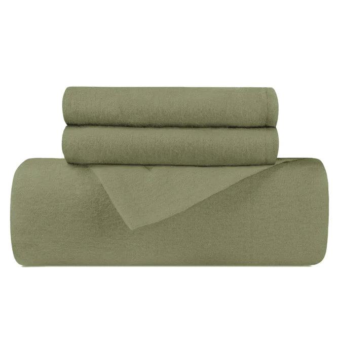 Soft Cotton Flannel Solid Duvet Cover Set with Button Closure - Cozy Bedding for Winter Nights, Guest Rooms & Cabin Retreats