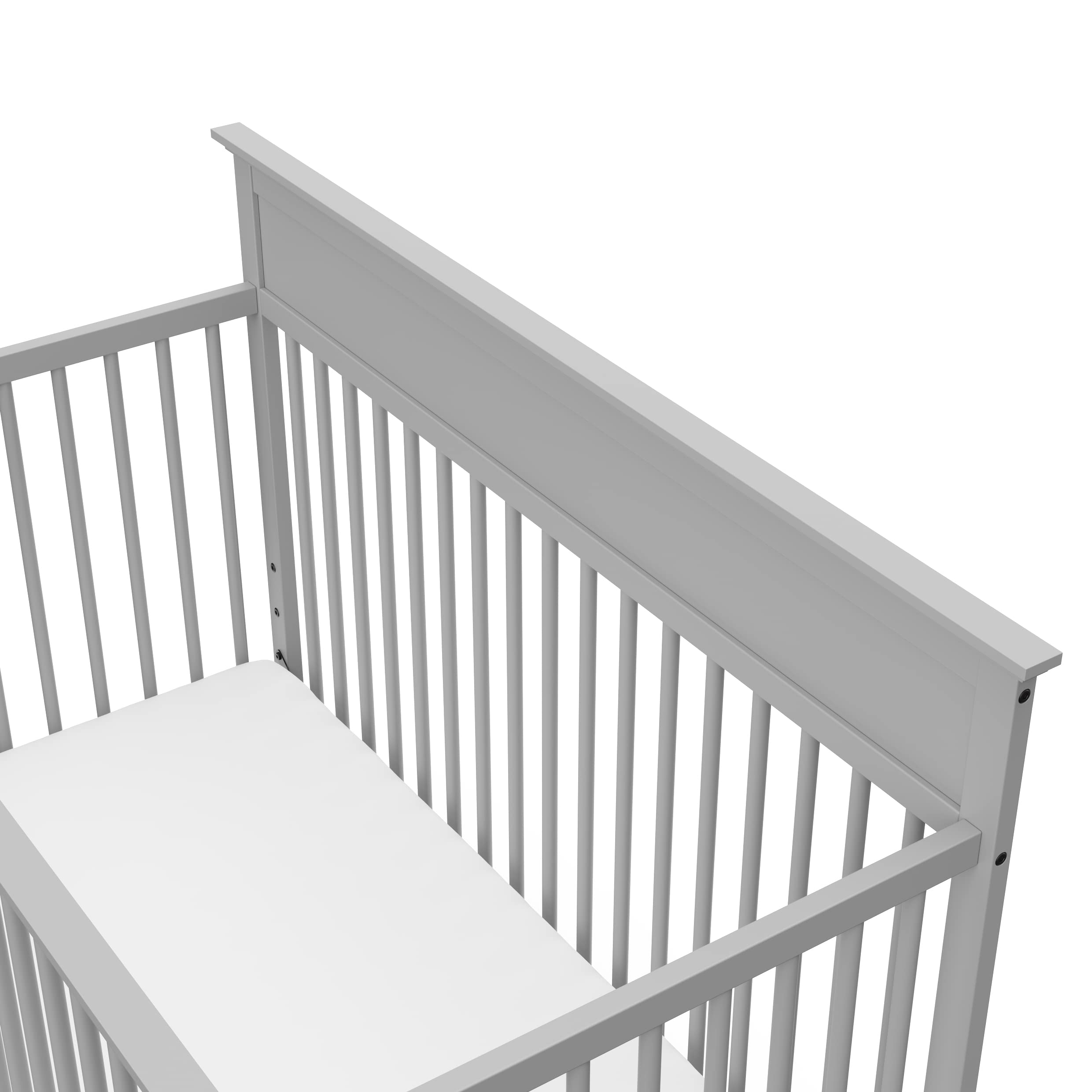 Storkcraft Carmel 5-in-1 Convertible Crib in Pebble Gray - GREENGUARD Gold Certified, Converts to Toddler Bed & Full-Size Bed, Adjustable Mattress Heights (4 Levels), Fits Standard Full-Size Mattress - Perfect for Nursery, Baby Room & Toddler Bedroom Transition