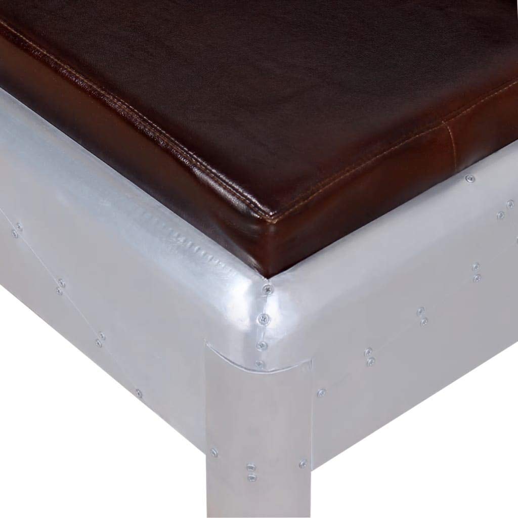 Premium Genuine Leather Upholstered Bench - 43.3
