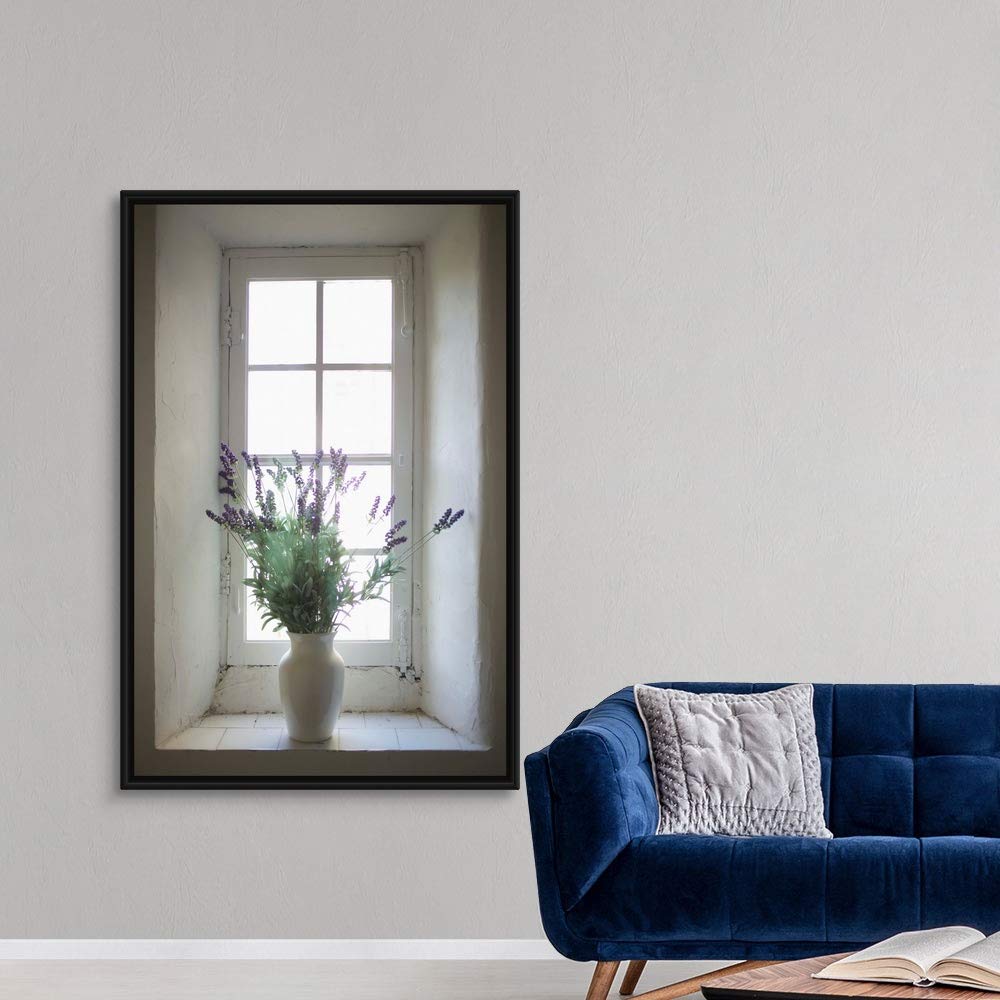 Mediterranean Coast in Provence Black Float Frame Canvas Art - Coastal Photography Wall Decor for Living Room, Bedroom & Office