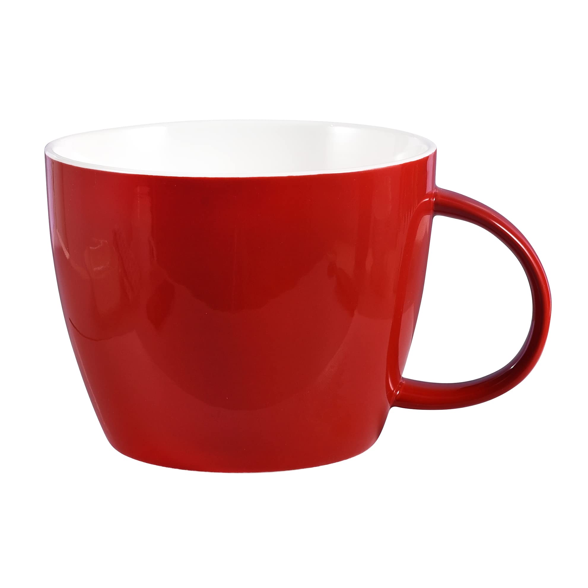**30oz XXL Extra Large Coffee Mug - Porcelain Tea Cup with Handle for Coffee, Tea, Cocoa, Milk, Soup & Fruit - Perfect for Kitchen, Office, Home Decor & Gifts (Red)**    *(Ideal for cozy mornings, office breaks, or as a stylish gift!)*
