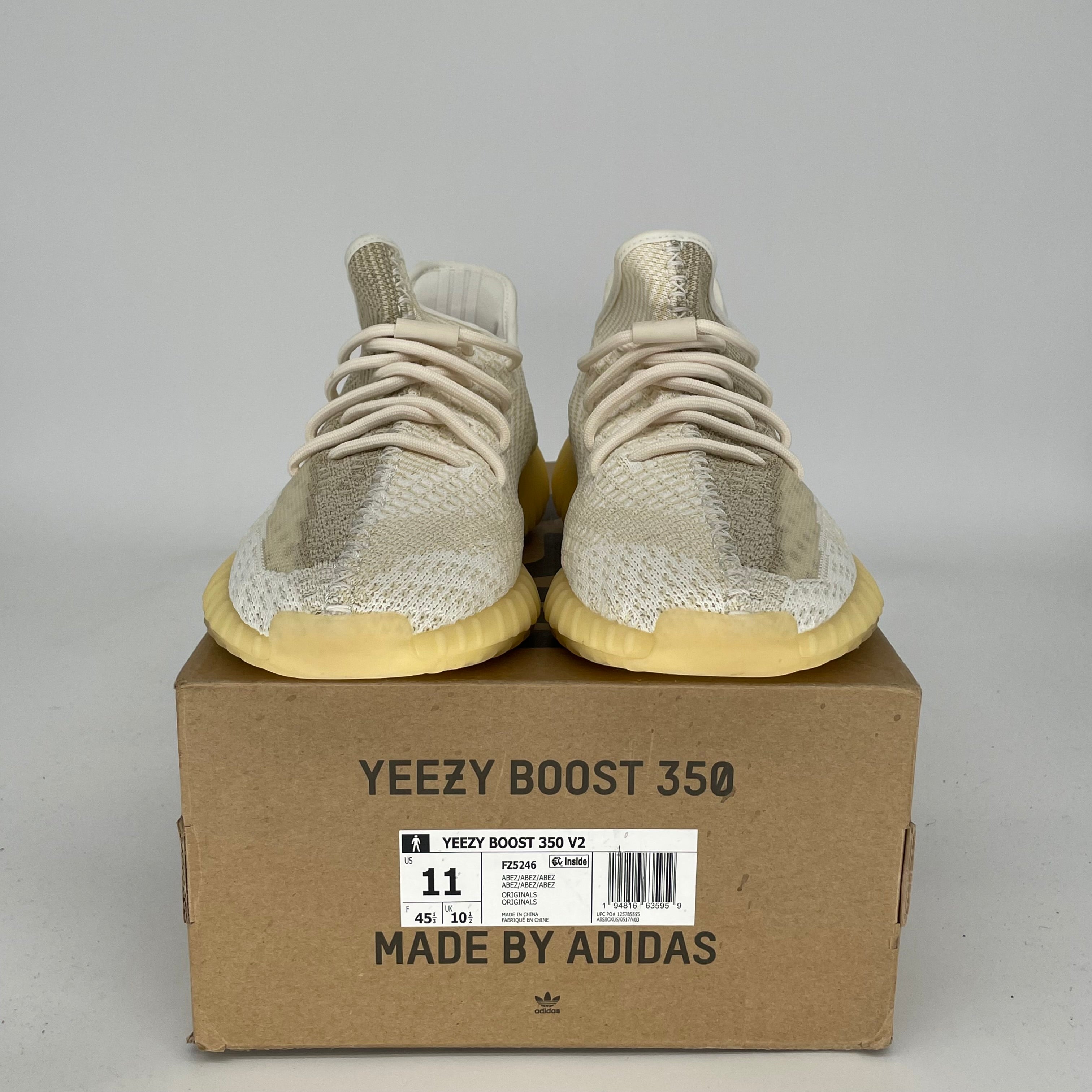 Adidas Yeezy Boost 350 V2 'Natural' - Men's Size 11 Sneakers (FZ5246) | Comfortable Running Shoes for Gym, Jogging & Casual Wear