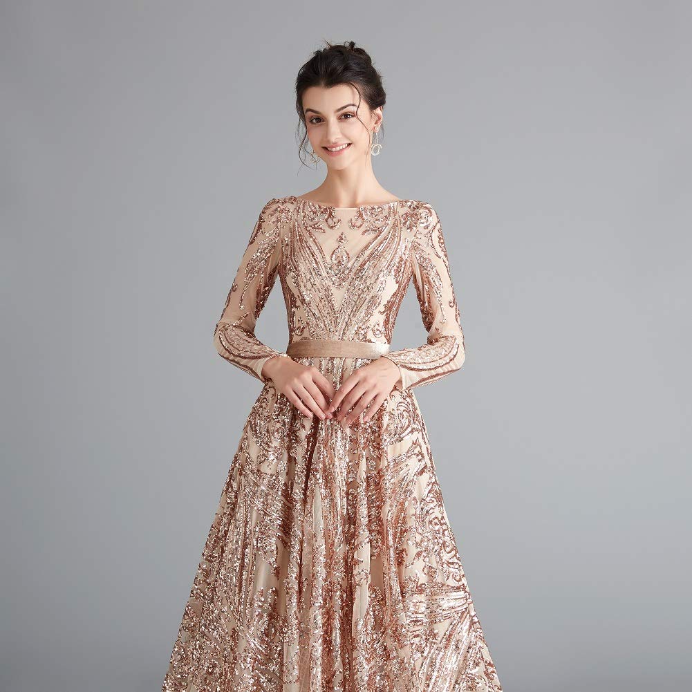 Elegant Sequin Evening Gowns for Women - Luxurious Chapel Train Prom Dresses for Formal Events, Weddings & Special Occasions