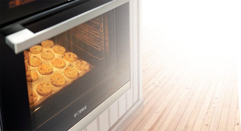 Fotile KSG7003A 24 Inch Built-In Electric Wall Oven with Convection - Black Tempered Glass Design for Modern Kitchen Baking & Roasting