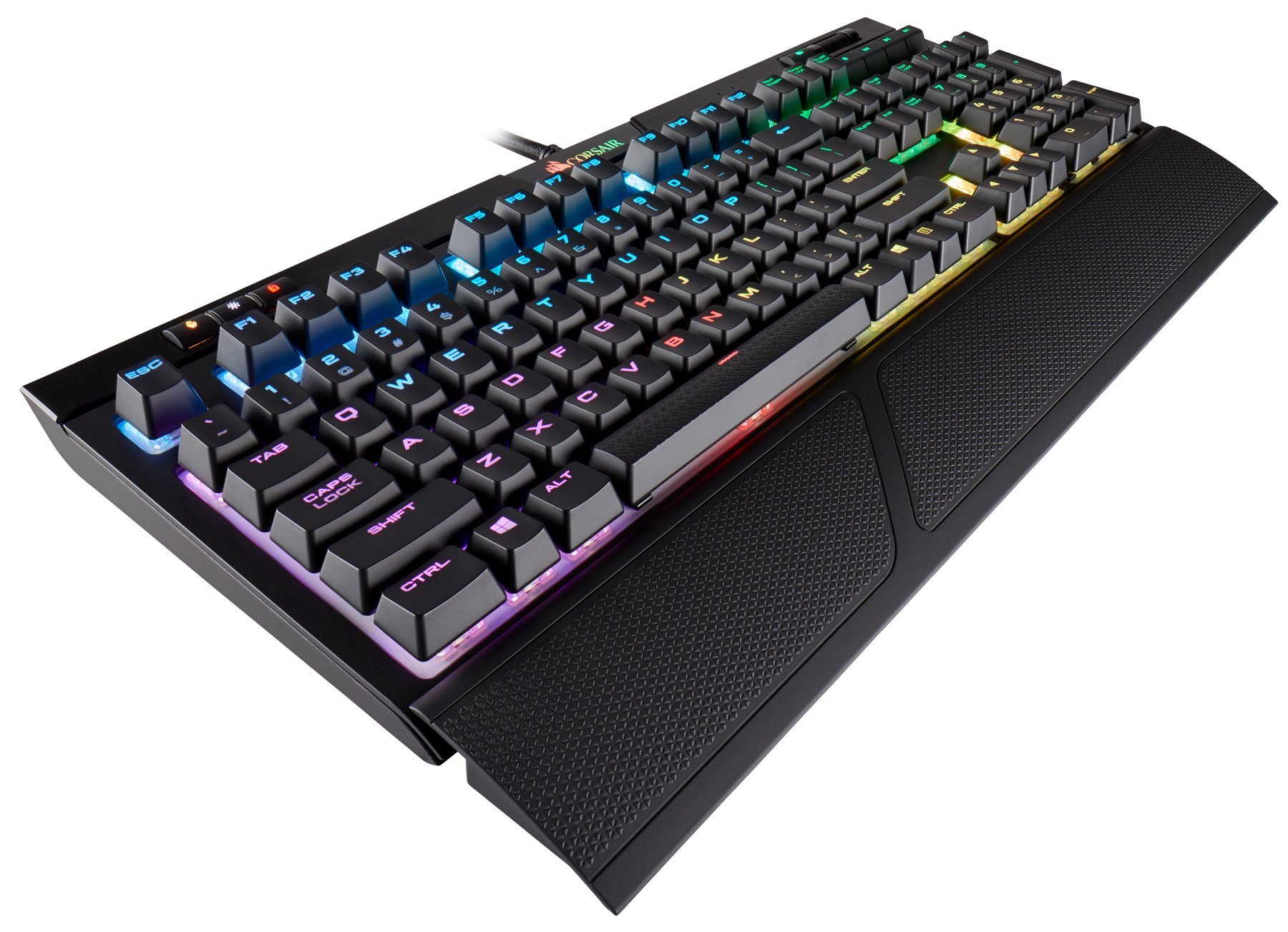 CORSAIR STRAFE RGB MK.2 Mechanical Gaming Keyboard - Cherry MX Red Switch - Linear & Quiet Keys - USB Passthrough - RGB Backlit (17.6 x 6.61 x 1.57 inches) - Perfect for Esports, Streaming & Office Work