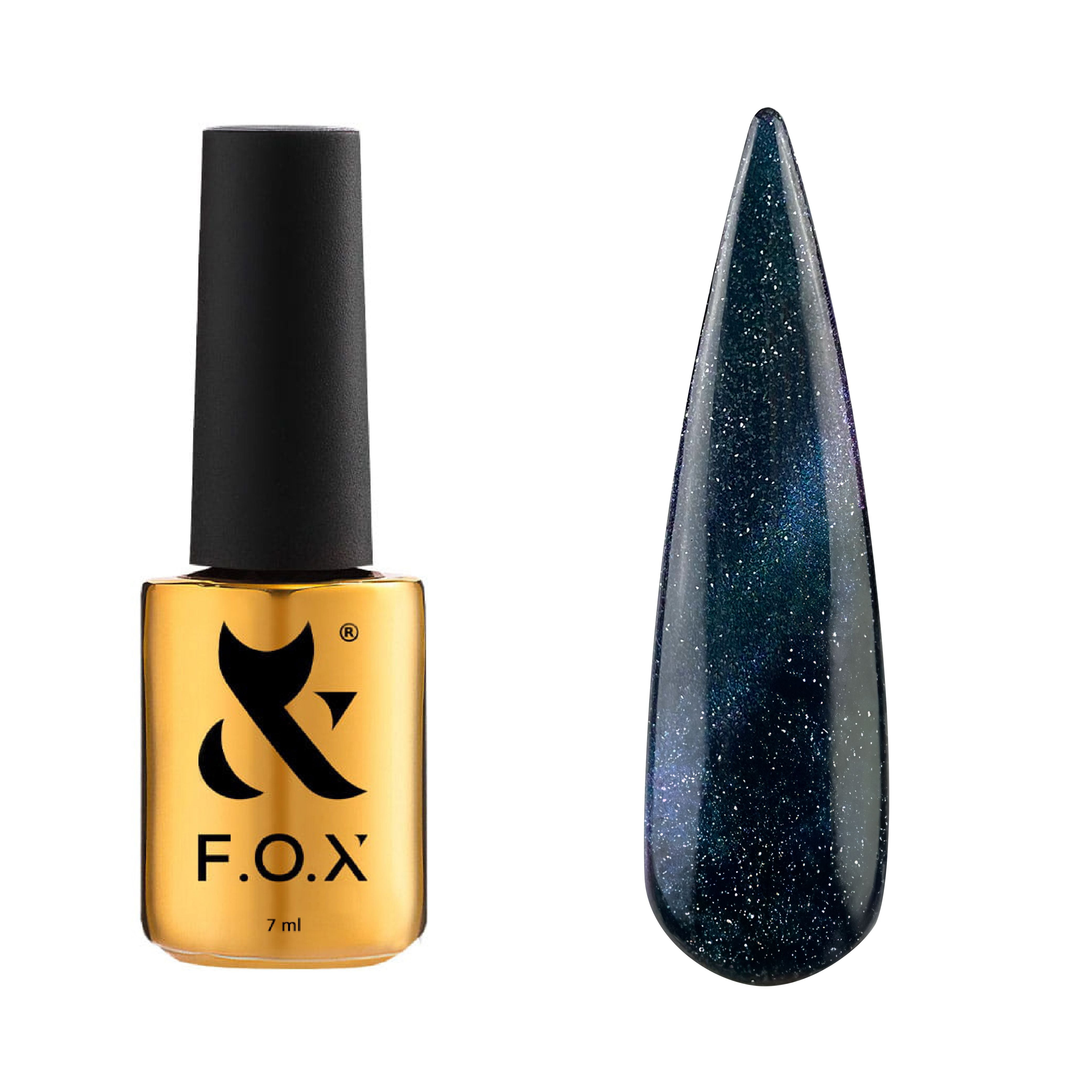 F.O.X Cat Eye Galaxy 003 Nail Polish - 7ml Long Lasting Gel Polish with Glitter - Perfect for Manicures, Pedicures & Nail Art Designs