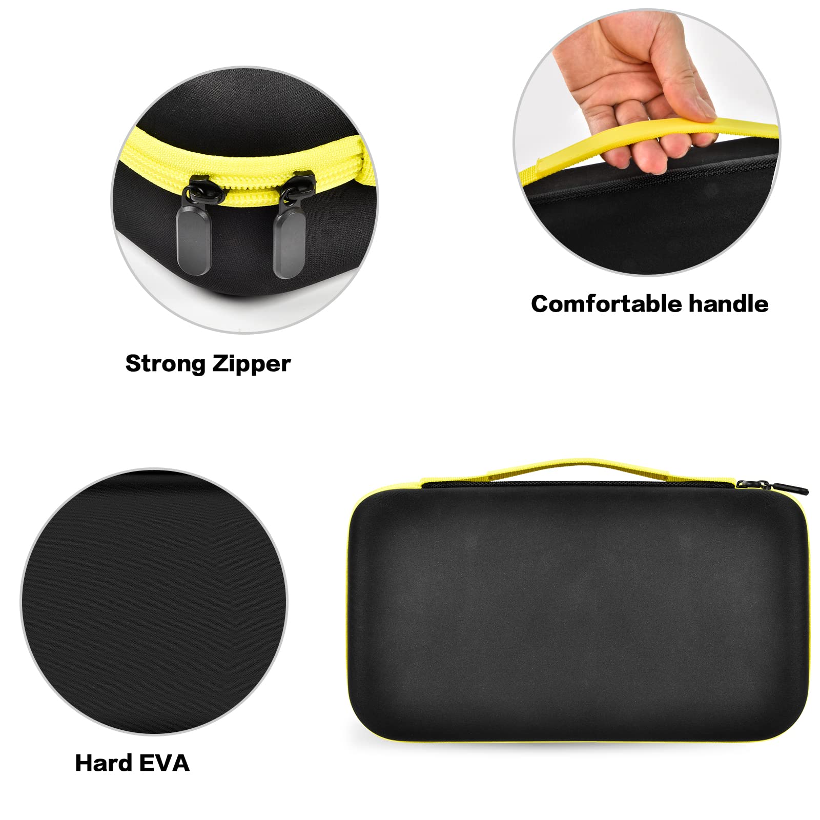 ANKHOH Durable Walkie Talkie Case Holder for 50 Channel GMRS Two-Way Radio - Hard Storage Carrying Box for Rechargeable Batteries, Charger & Headset (Yellow, Bag Only) - Perfect for Outdoor Adventures, Construction Sites & Emergency Communication