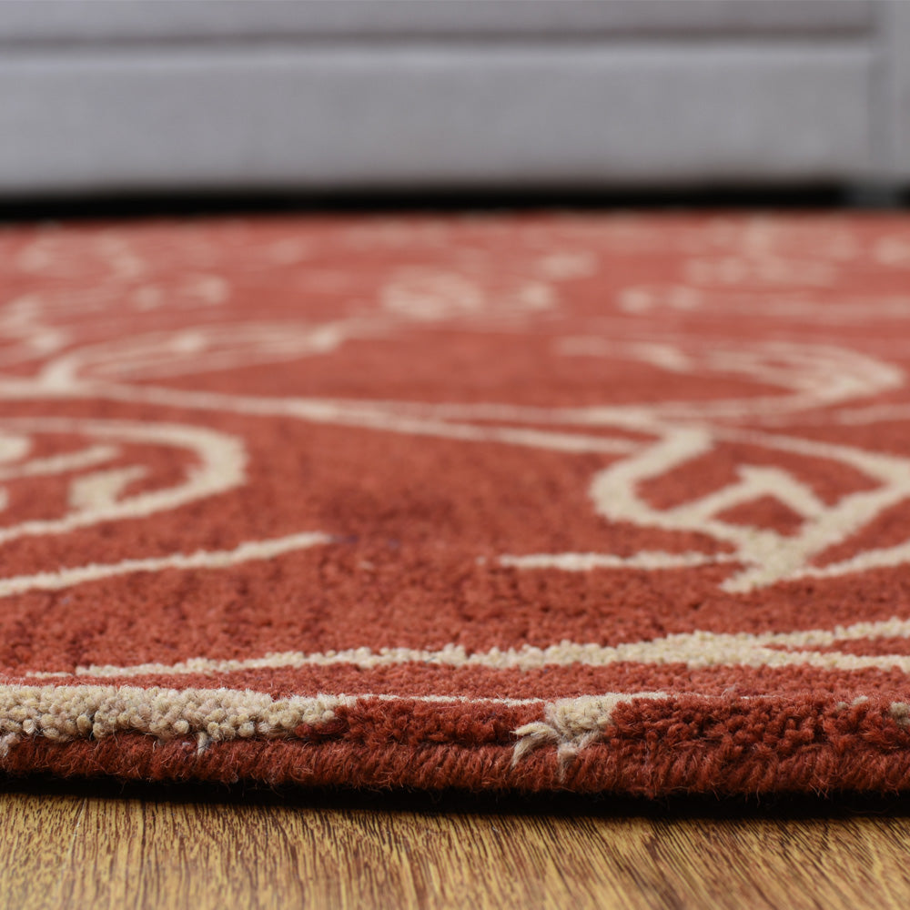 Hand Tufted Campanula Wool Rug - Soft & Durable Area Rug for Living Room, Bedroom, Nursery - Blue Floral Design Home Decor
