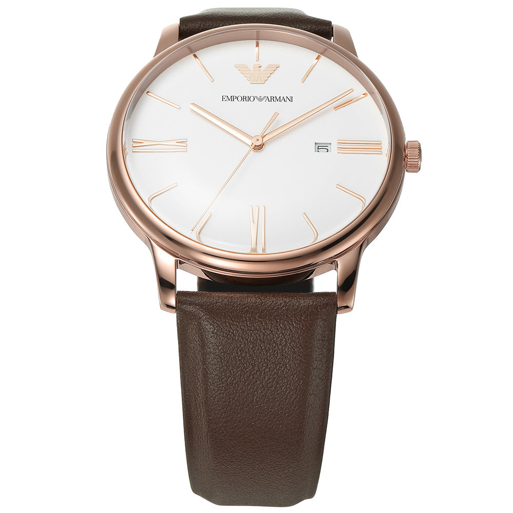 Emporio Armani AR11572 Men's Minimalist Leather Watch - Stylish & Slim Design for Business, Casual & Formal Occasions