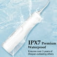 Portable Cordless Water Flosser with 5 Jet Tips - Rechargeable Battery Powered Dental Irrigator for Teeth Cleaning - Travel & Home Use - Waterproof & Lightweight - Perfect for Braces, Implants & Gum Care (White)