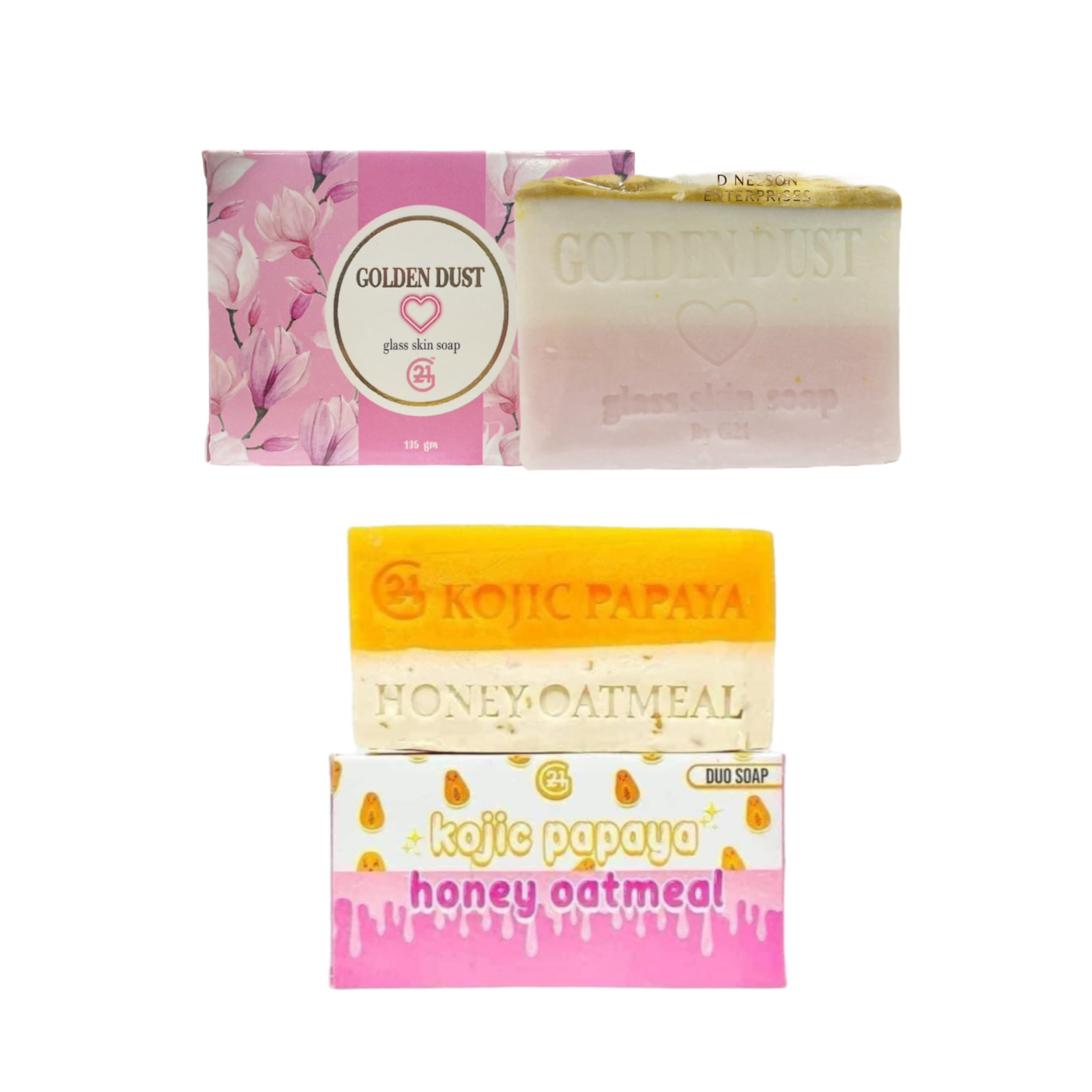 G21 Philippines Golden Dust Glass Skin Soap & Duo Soap Set - Brightening & Exfoliating Facial Cleanser for Glowing Skin | Perfect for Daily Skincare Routine & Spa Treatments