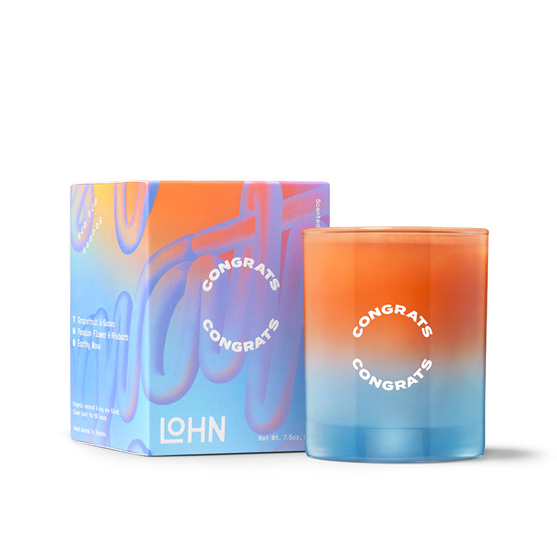 CONGRATS Candle - Grapefruit & Neroli Scented Soy Wax Candle for Celebrations, Gifts, and Home Decor | Perfect for Birthdays, Weddings, and Special Occasions