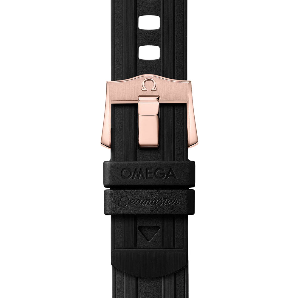 Omega Seamaster Diver 300M Co-Axial Master Chronometer 42mm Watch - Black Dial, Sedna™ Gold Case, Rubber Strap - Luxury Swiss Dive Watch for Men, Perfect for Water Sports & Formal Occasions