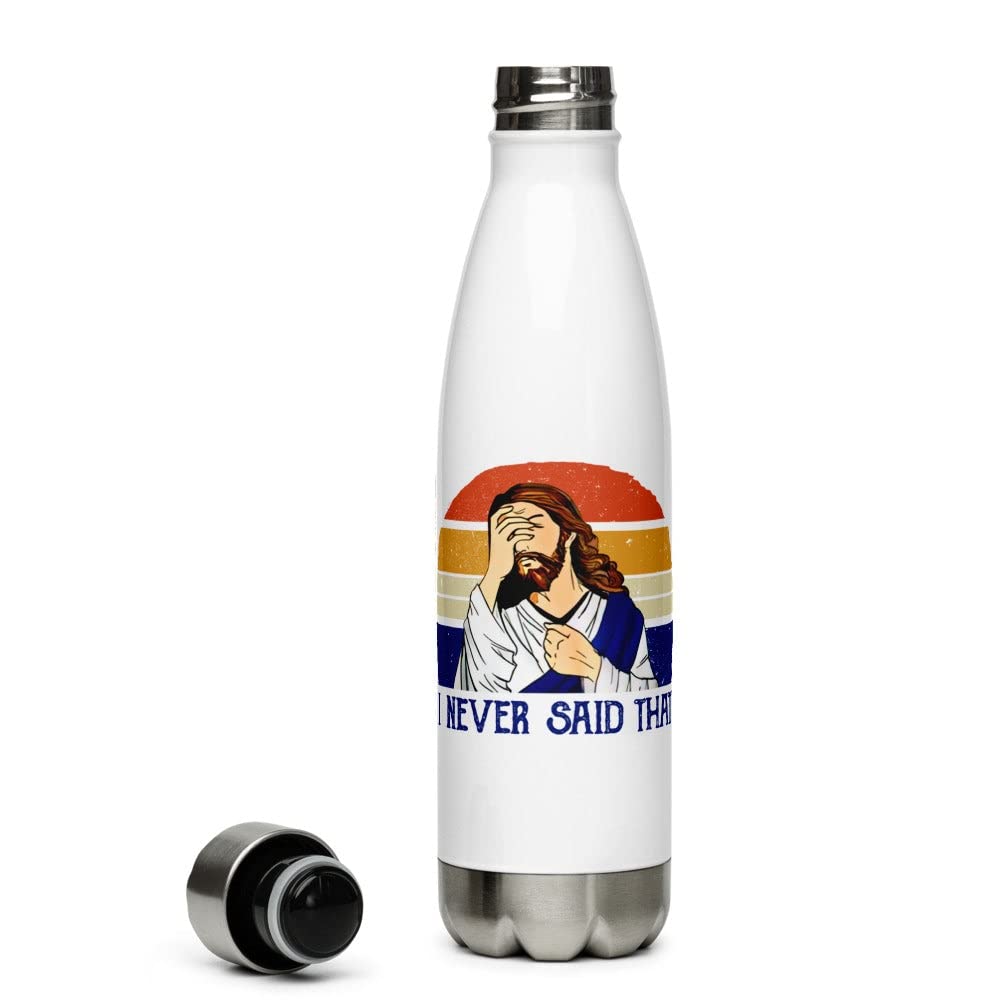 Funny Christian Stainless Steel Water Bottle 17oz - Jesus Lover Insulated Double-Walled Bottle with Wildflowers Design for Christian Girls & Devotees - Perfect for Church, Bible Study & Outdoor Faith Activities