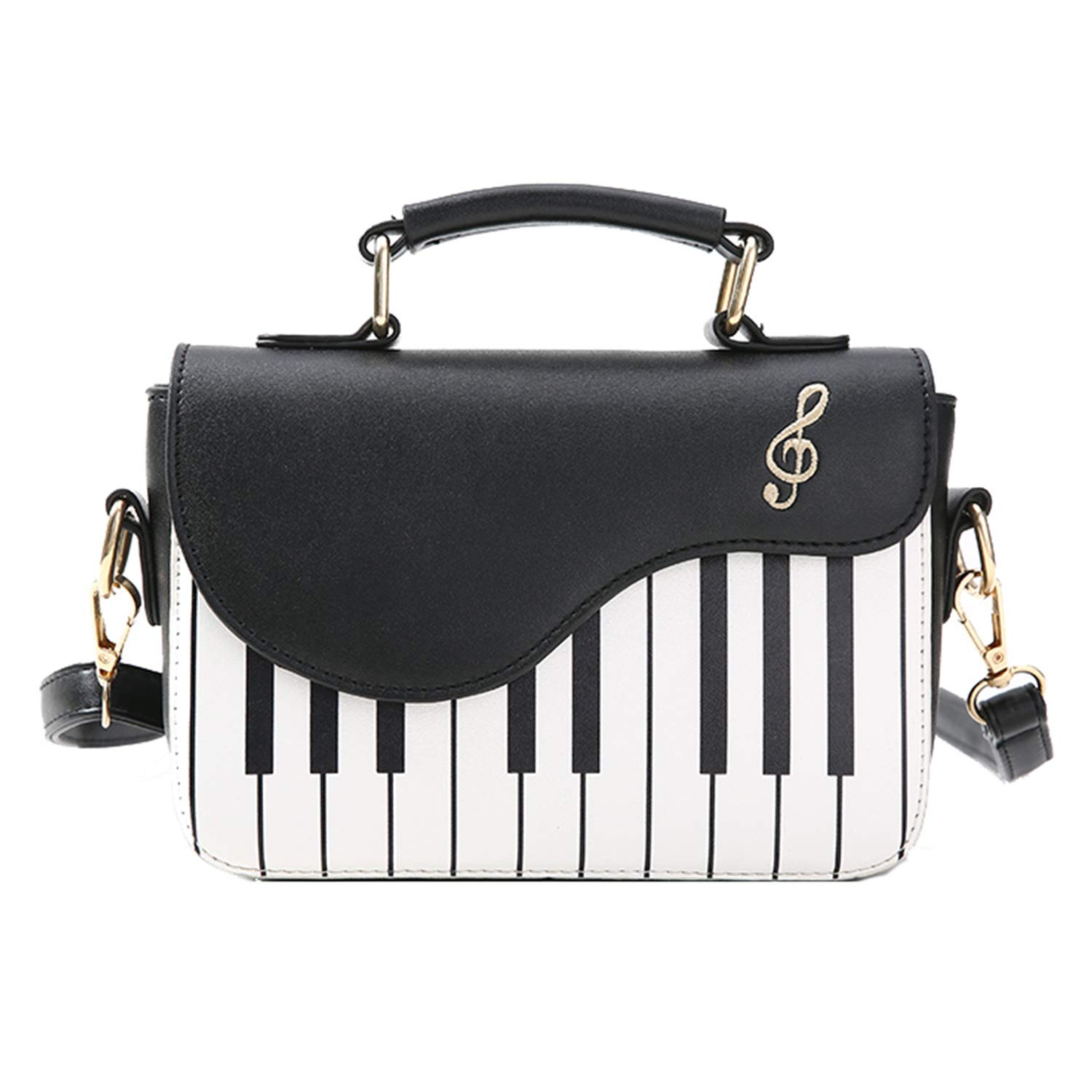 Women's Piano Guitar Shape Crossbody Purse - Music Themed Small Shoulder Bag & Tote for Concerts, Parties & Music Lovers | Stylish & Functional Accessory