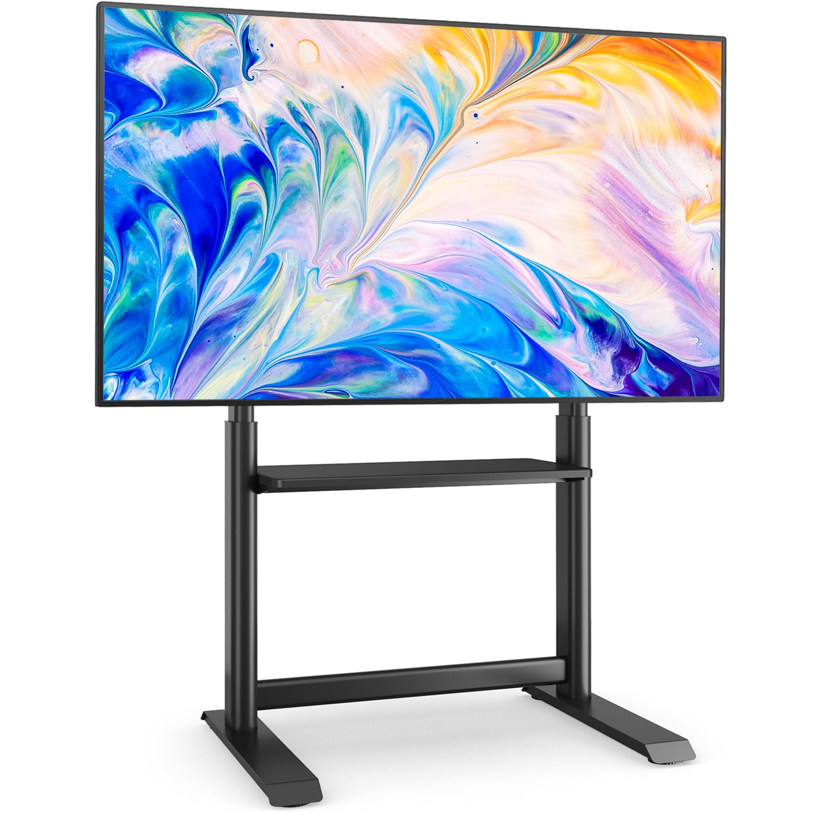 Universal TV Stand for 60-86 Inch LED LCD TVs - Height Adjustable Floor Stand with Shelf & Bracket, Supports Max VESA 800x600mm & 86kg (Black) - Perfect for Living Room, Bedroom, Office & Home Theater Setup