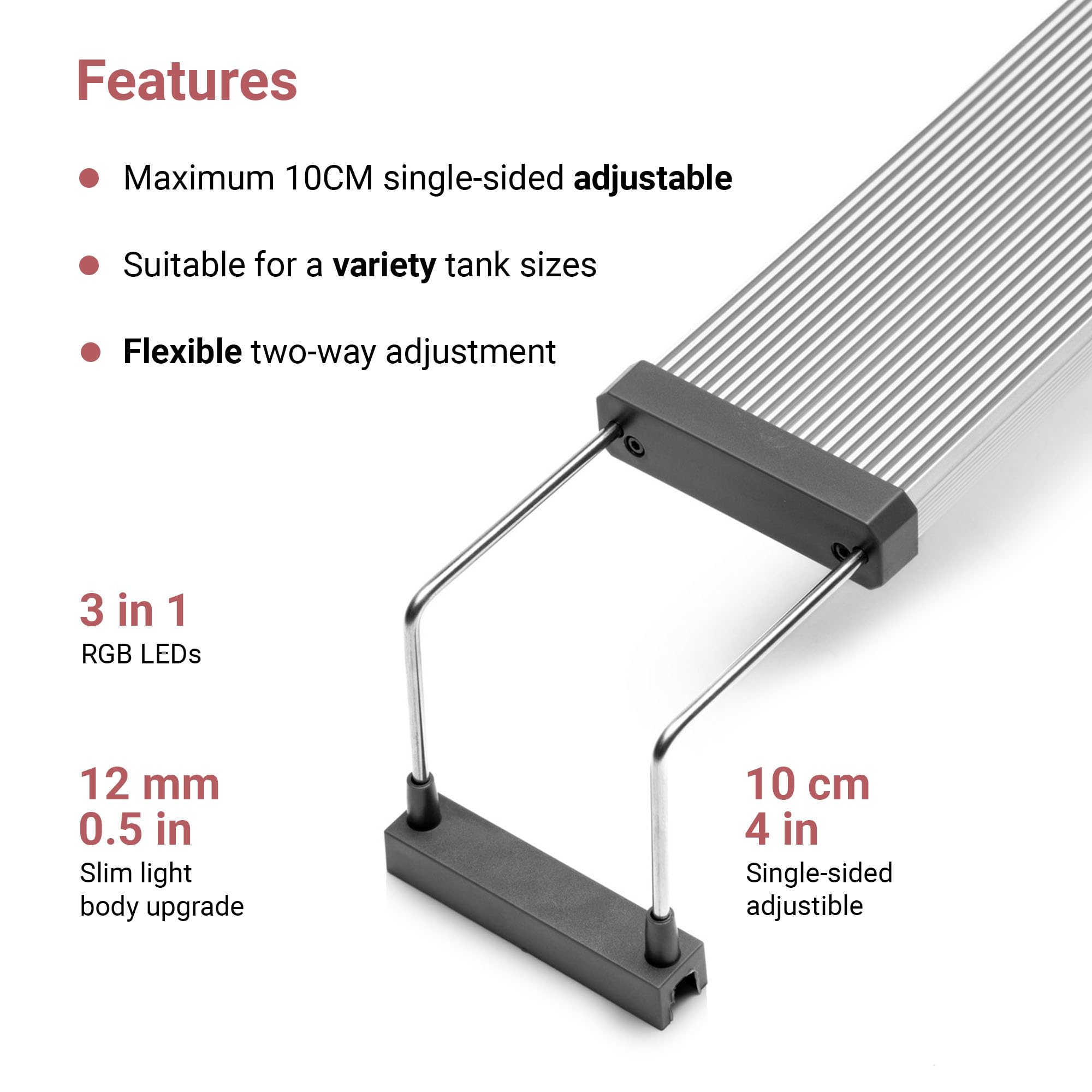 Chihiros B45 Full Spectrum LED Aquarium Light - 20.9W Energy Efficient Freshwater Fish Tank Lighting for Planted Aquariums - Perfect for Aquatic Plants and Coral Growth in Home or Office Aquascaping