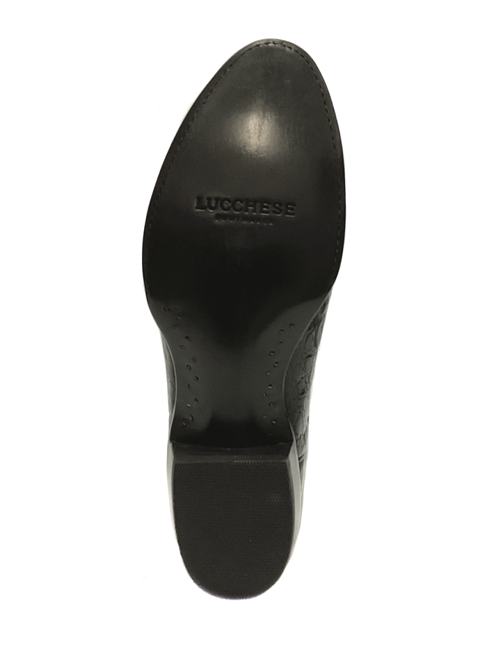 Lucchese M1636.R4 Men's Charles Belly Caiman Cowboy Boots - Black Western Boots for Rodeo, Country Dance & Casual Wear