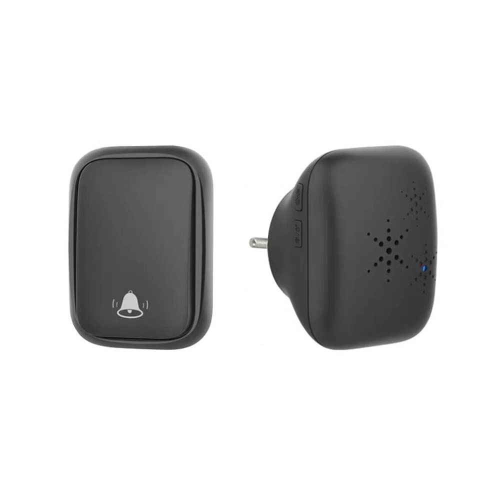 150M Long Range Wireless Doorbell with 38 Melodies, 433.92MHz Frequency, IP44 Weatherproof - Perfect for Home, Classroom, Office & Outdoor Use (Black)