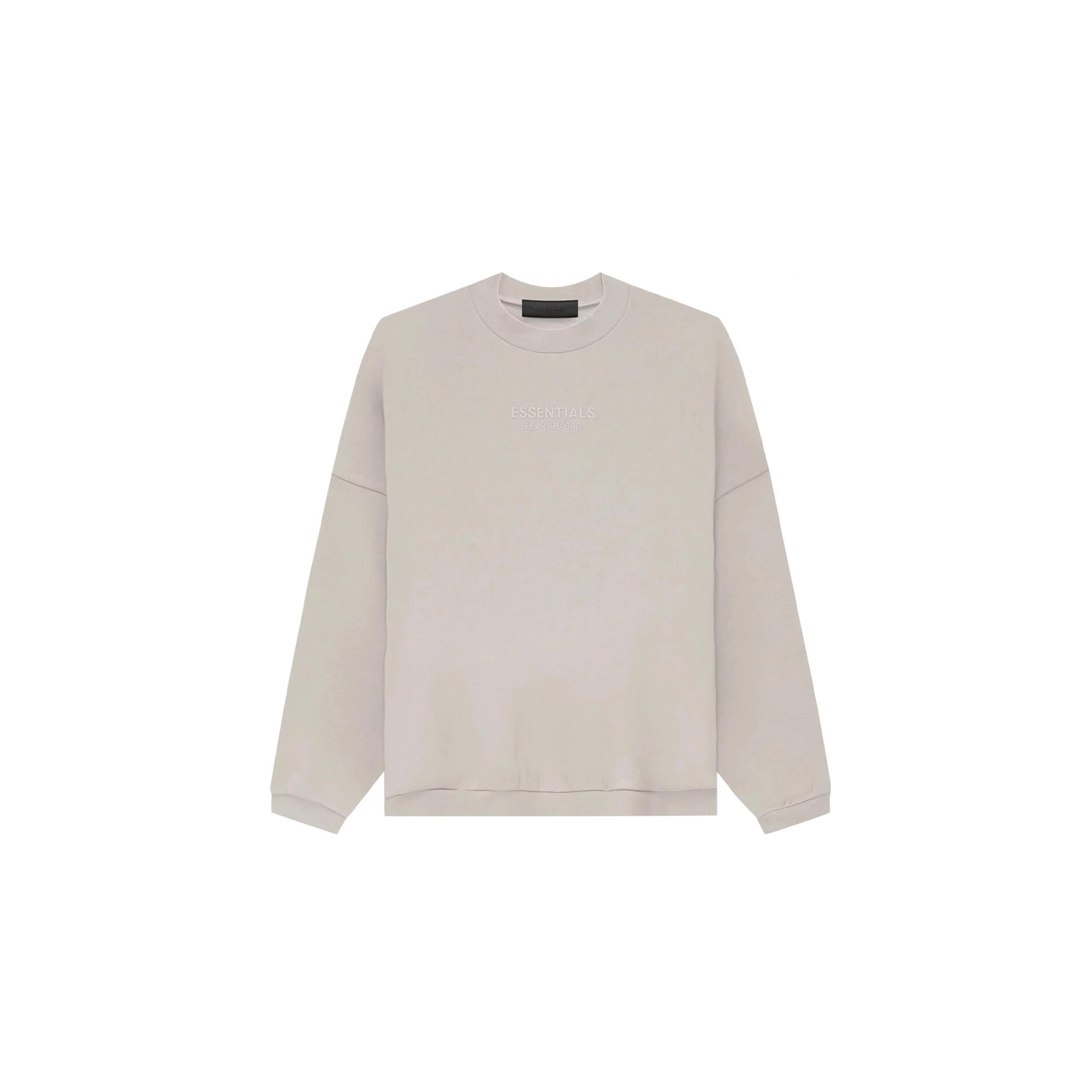 Fear of God Essentials Crewneck Sweatshirt 'Silver Cloud' 2023 - Men's Casual Pullover for Streetwear & Everyday Comfort